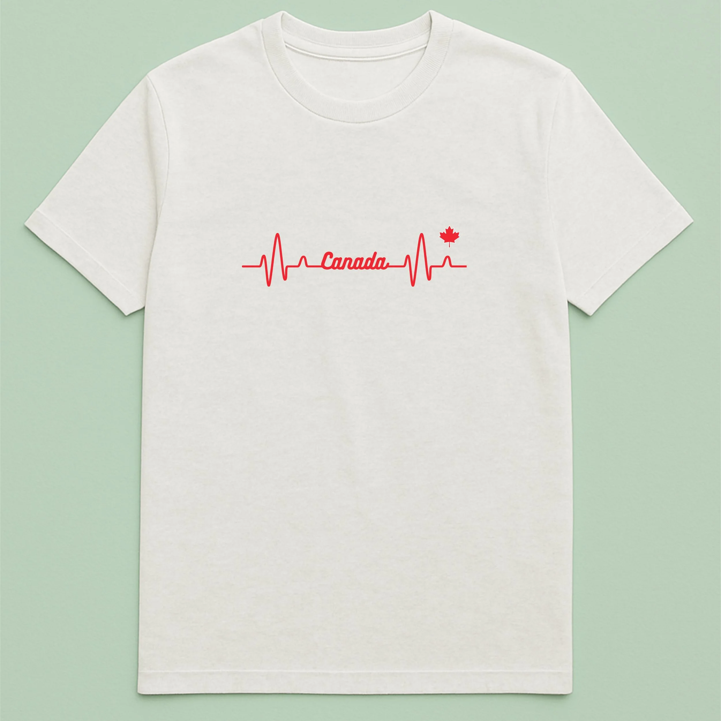 Canada Heartbeat T-Shirt – Red Maple Leaf Heartbeat Shirt – Canadian Pride Tee – Unique Canada Day Gift
