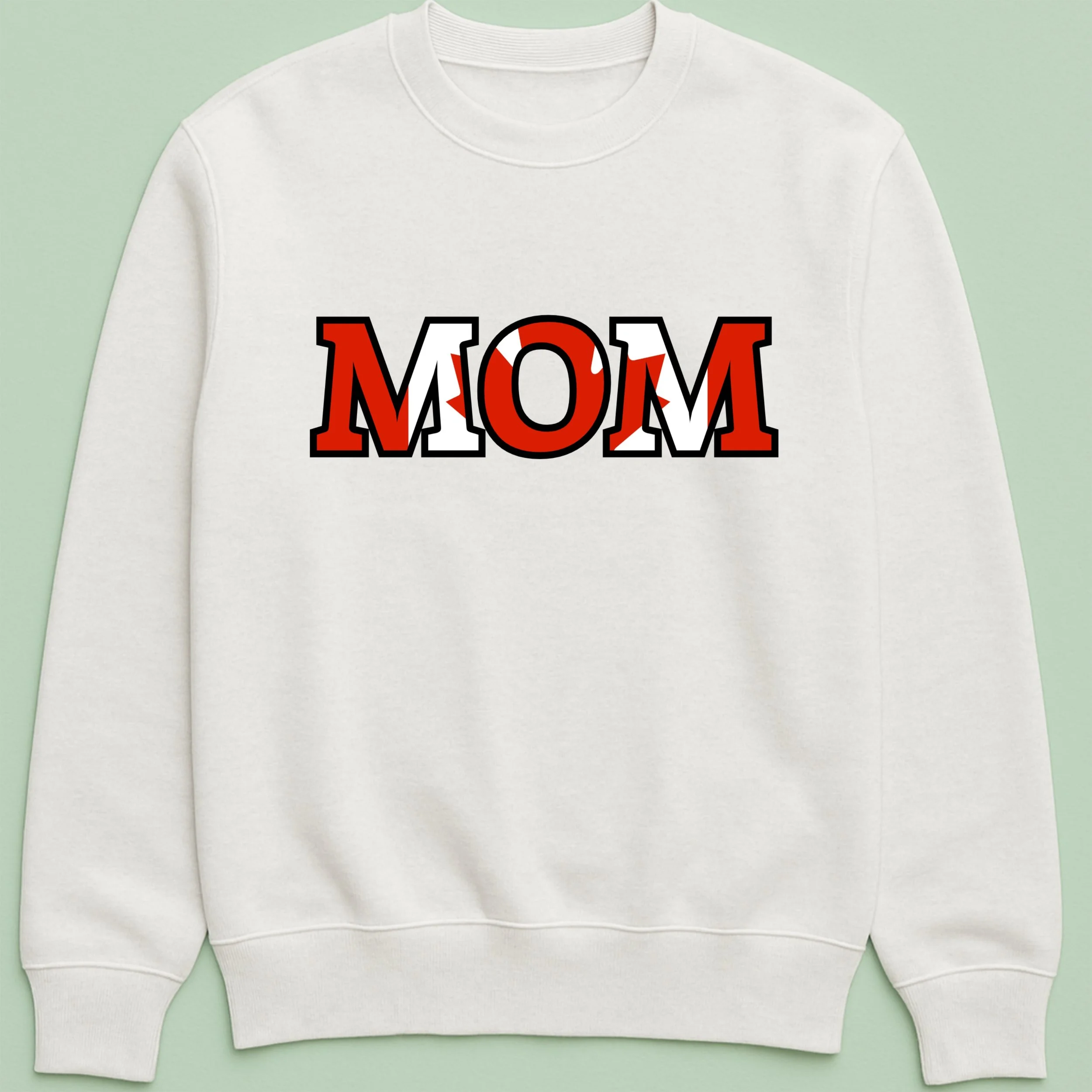 Canada MOM Sweatshirt – Canadian Flag Varsity Mom Crewneck – Maple Leaf Mother’s Day Gift – Cute Canada Mom Top