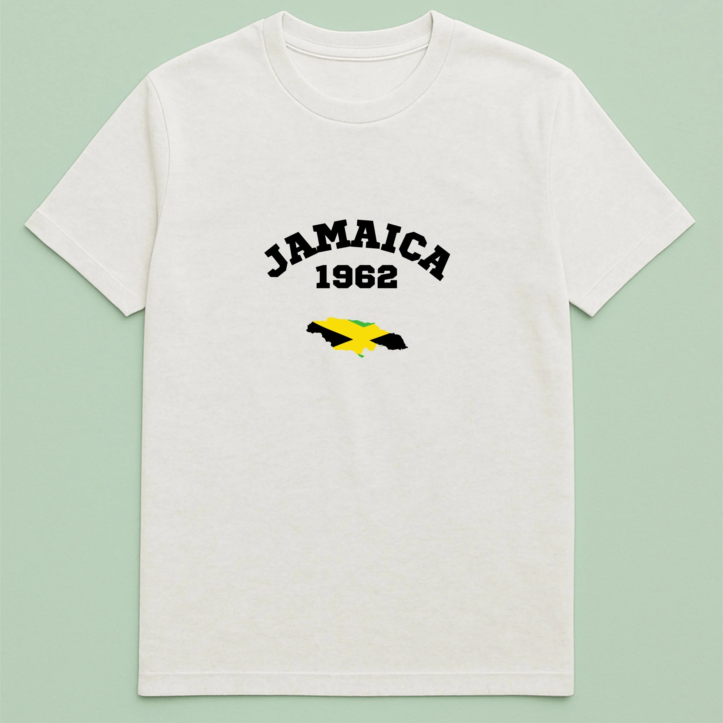 Jamaica 1962 T-Shirt – Jamaican Independence Day Shirt – Yellow Black Map Tee – Patriotic Jamaica Gift