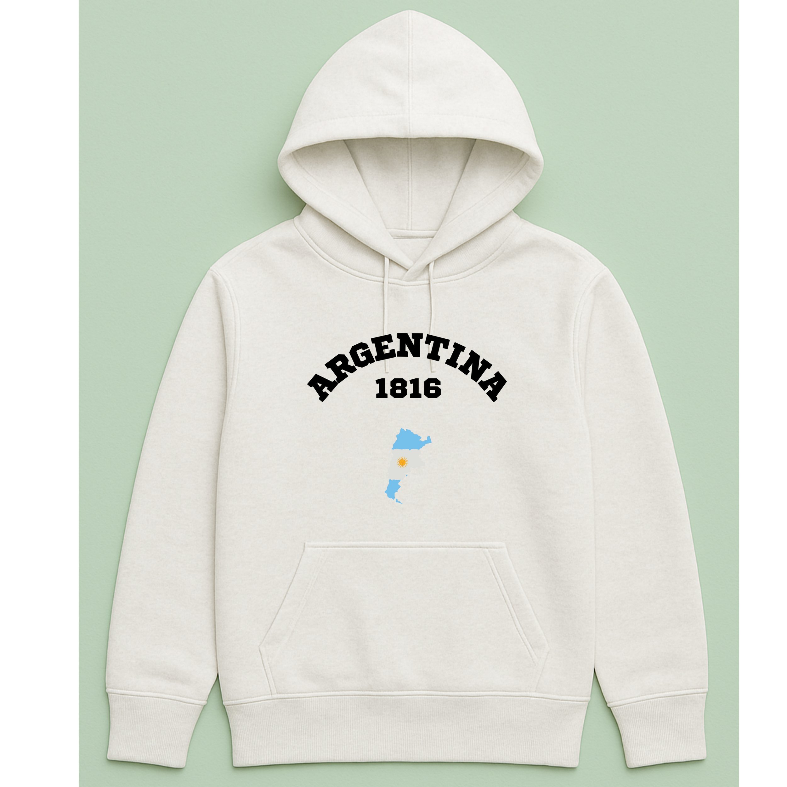 Argentina 1816 Hoodie – Argentinian Independence Day Pullover – Blue White Map Hoodie – Unique Argentina Gift