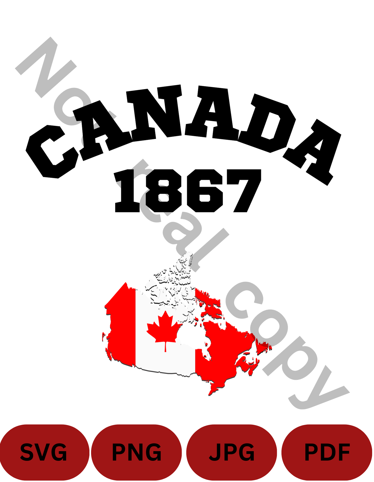 Canada Map SVG, PNG, JPG, PDF – Canadian Flag Map Digital Download – Patriotic Clipart – Canada Cricut Cut File