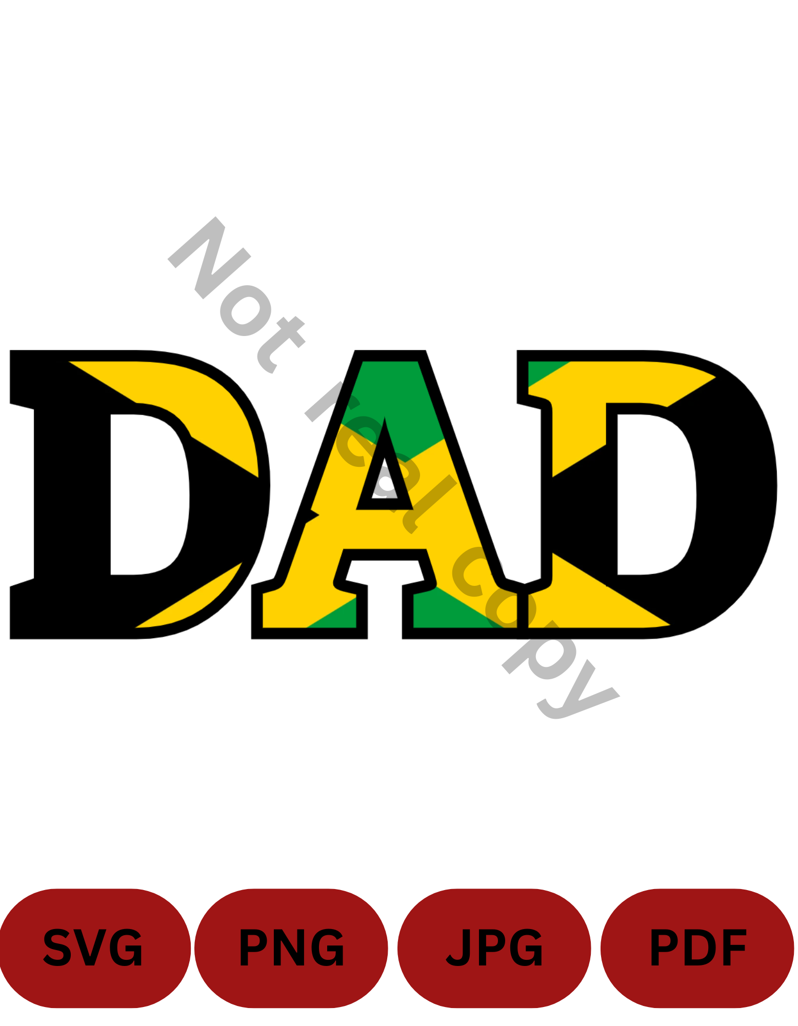 Jamaican Dad SVG, PNG, PDF, JPG Jamaica Flag Dad Design, Caribbean Father's Day, Commercial Use Digital Download