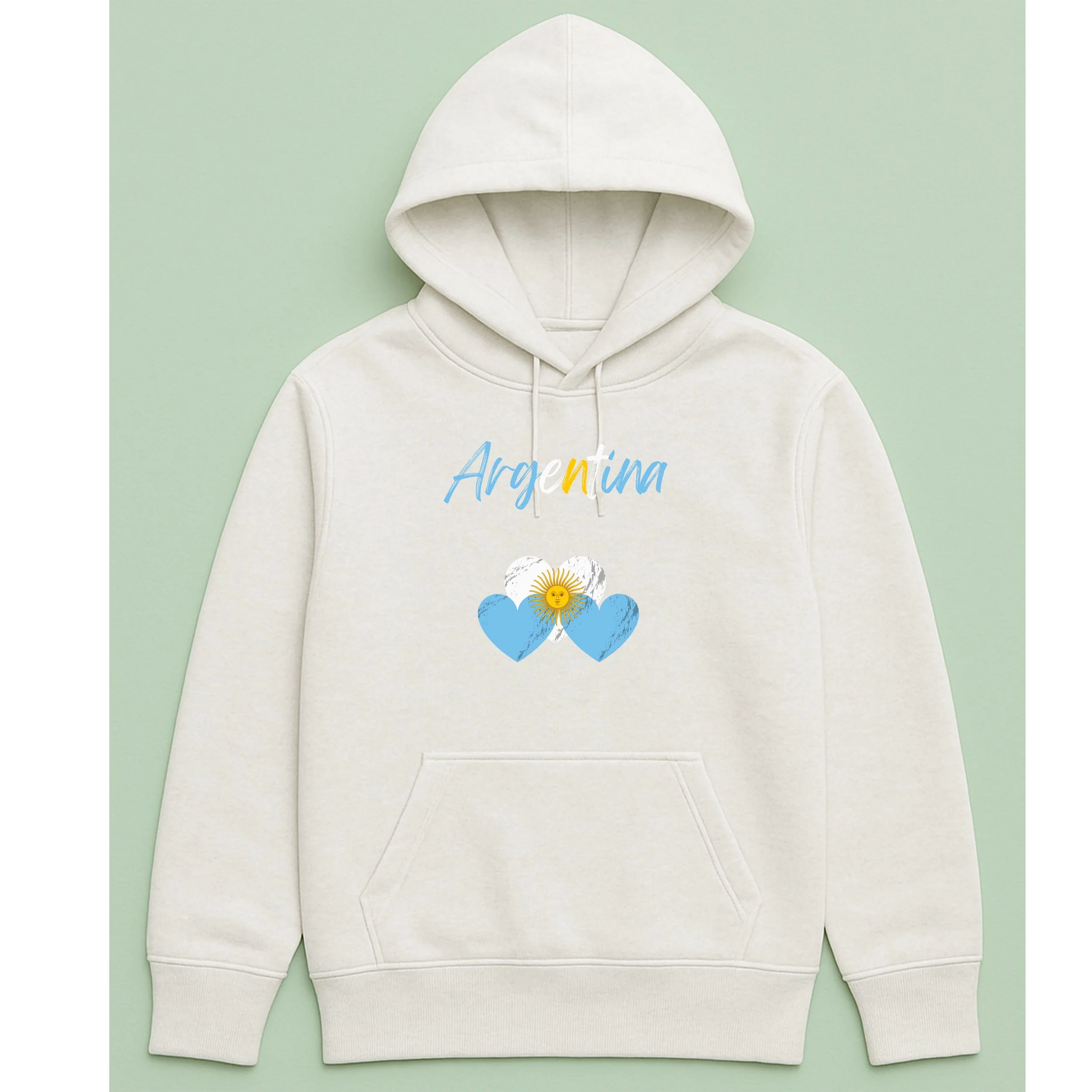 Argentina Hearts Hoodie – Blue White Yellow Heart Pullover – Unique Argentinian Pride Hoodie – Fun Gift