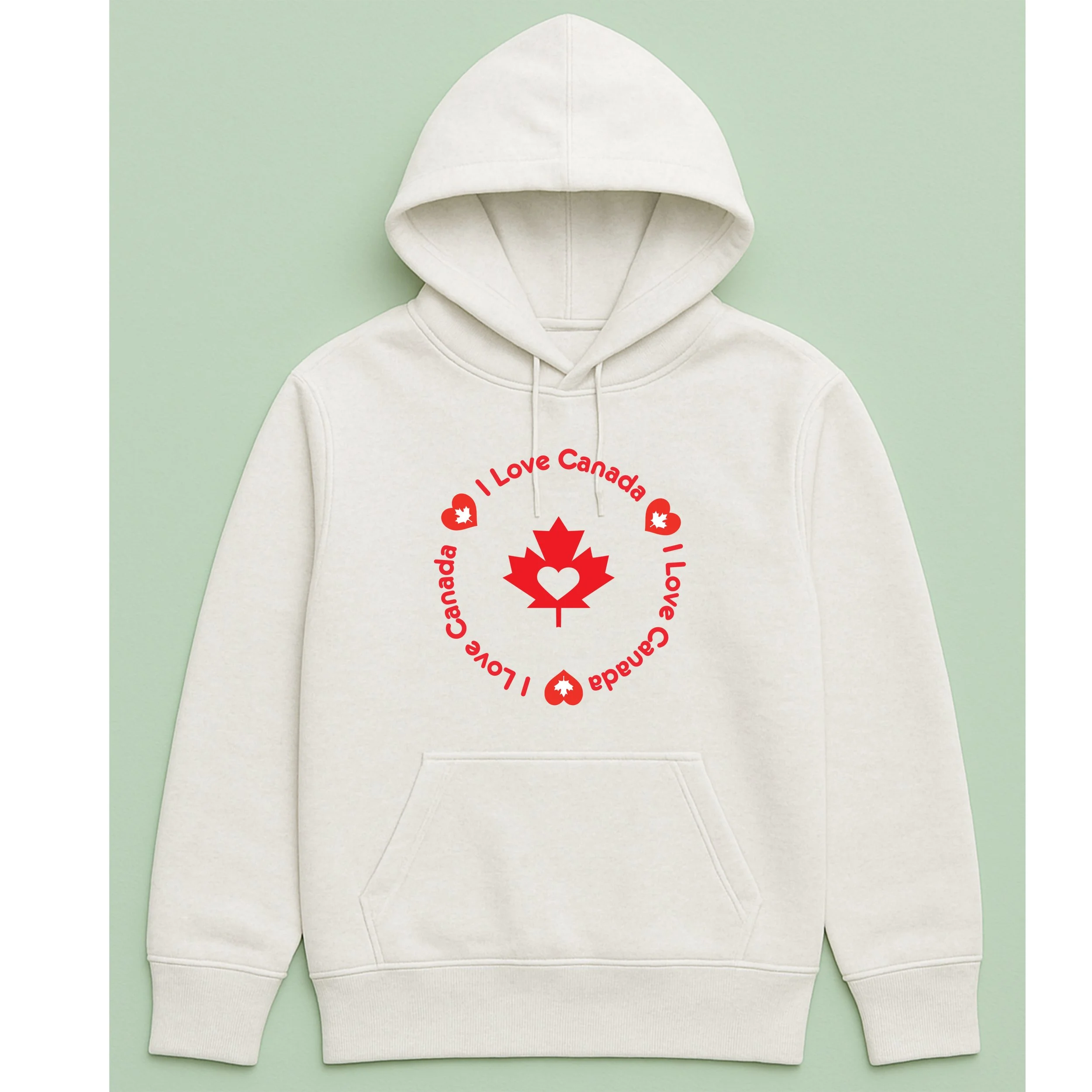 I Love Canada Hoodie – Maple Leaf Heart Pullover – Canadian Pride Hoodie – Unique Canada Gift