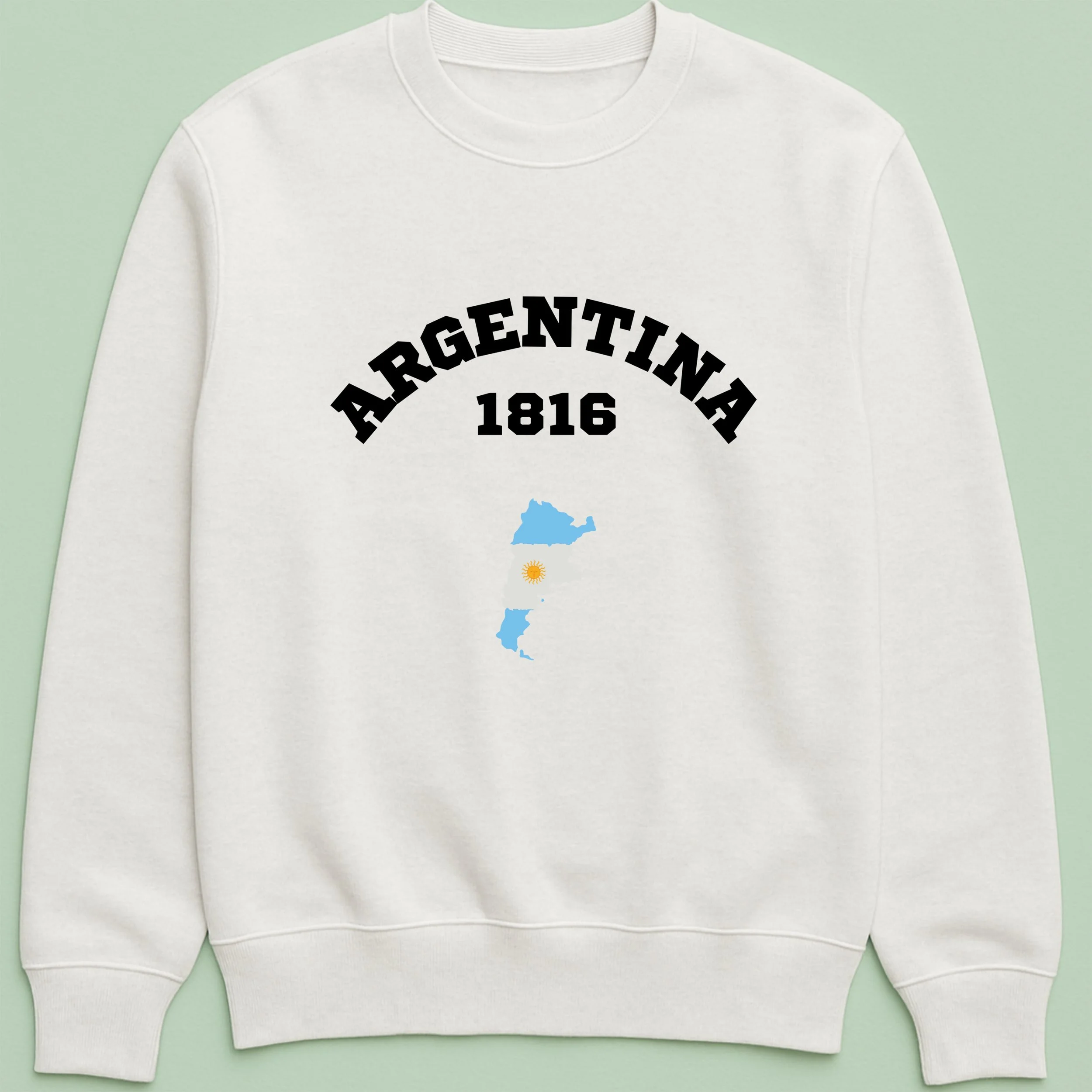 Argentina 1816 Sweatshirt – Argentinian Independence Day Crewneck – Blue White Map Top – Patriotic Argentina Sweatshirt