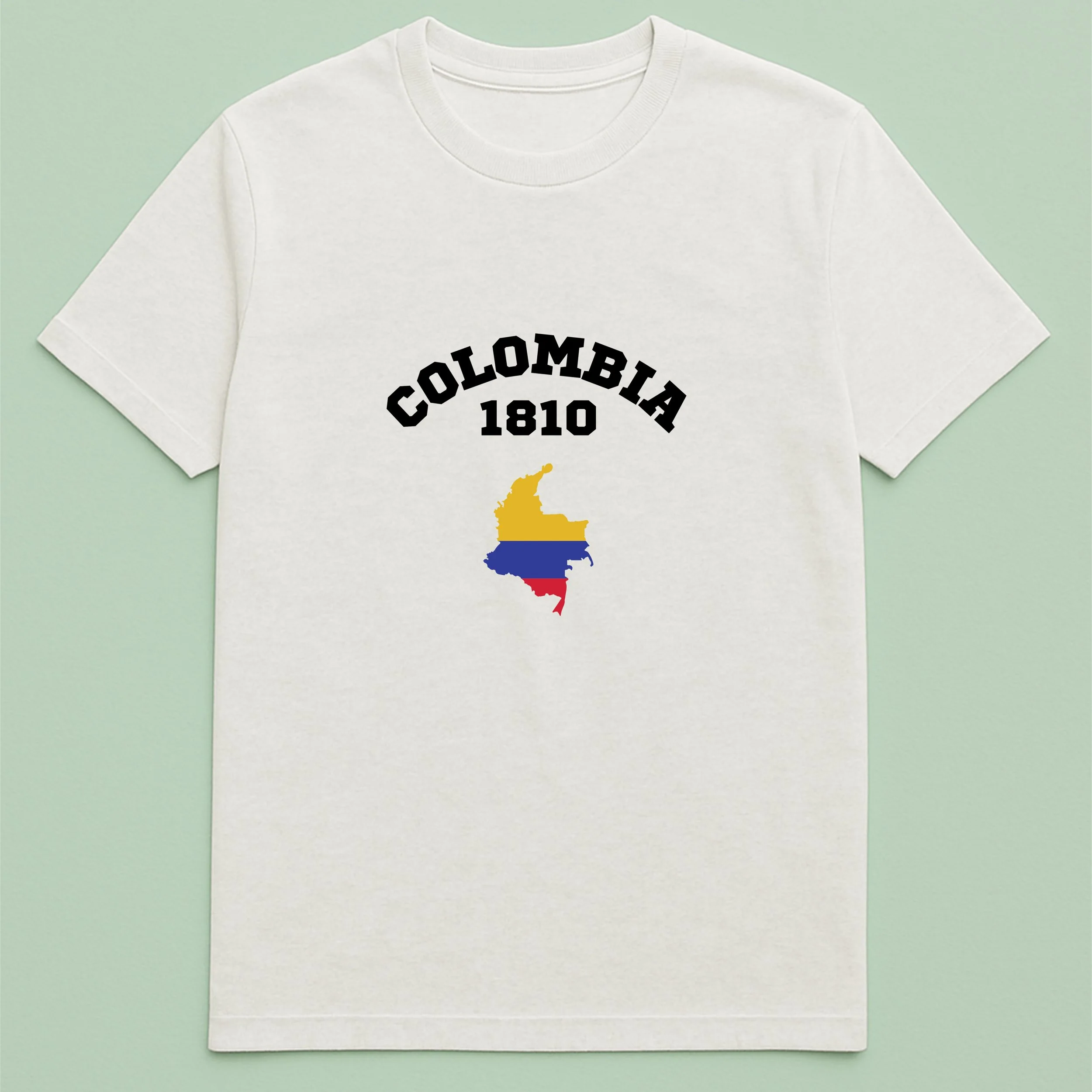 Colombia 1810 T-Shirt – Colombian Independence Day Shirt – Yellow Blue Red Map Tee – Patriotic Colombia Gift