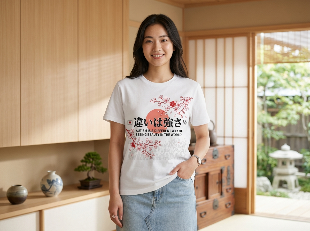 Autism Is a Different Way of Seeing Beauty Shirt Sweatshirt Hoodie – Japanese Autism Awareness Apparel – Neurodiversity Gift