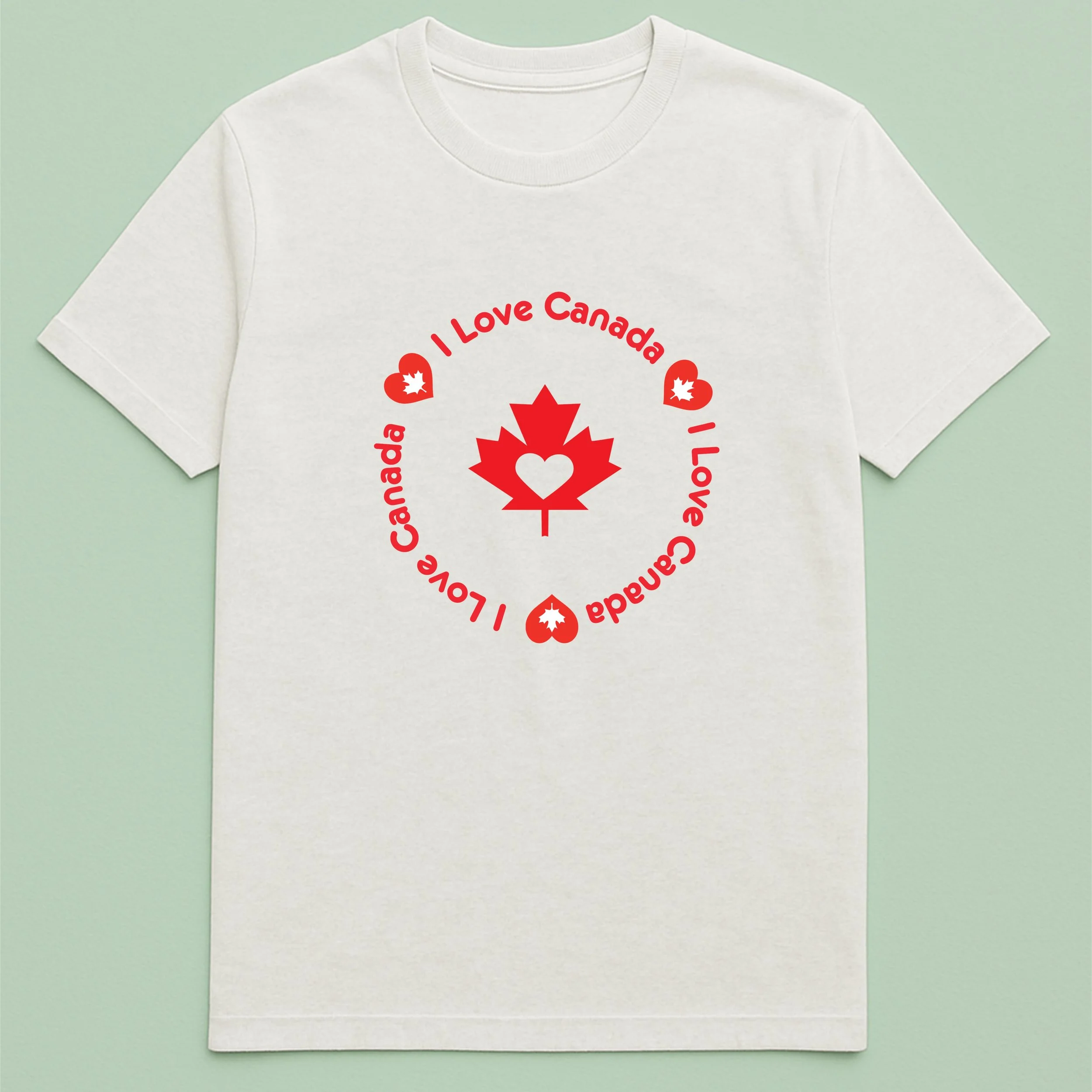 I Love Canada T-Shirt – Maple Leaf Heart Shirt – Canadian Pride Tee – Cute Canada Gift