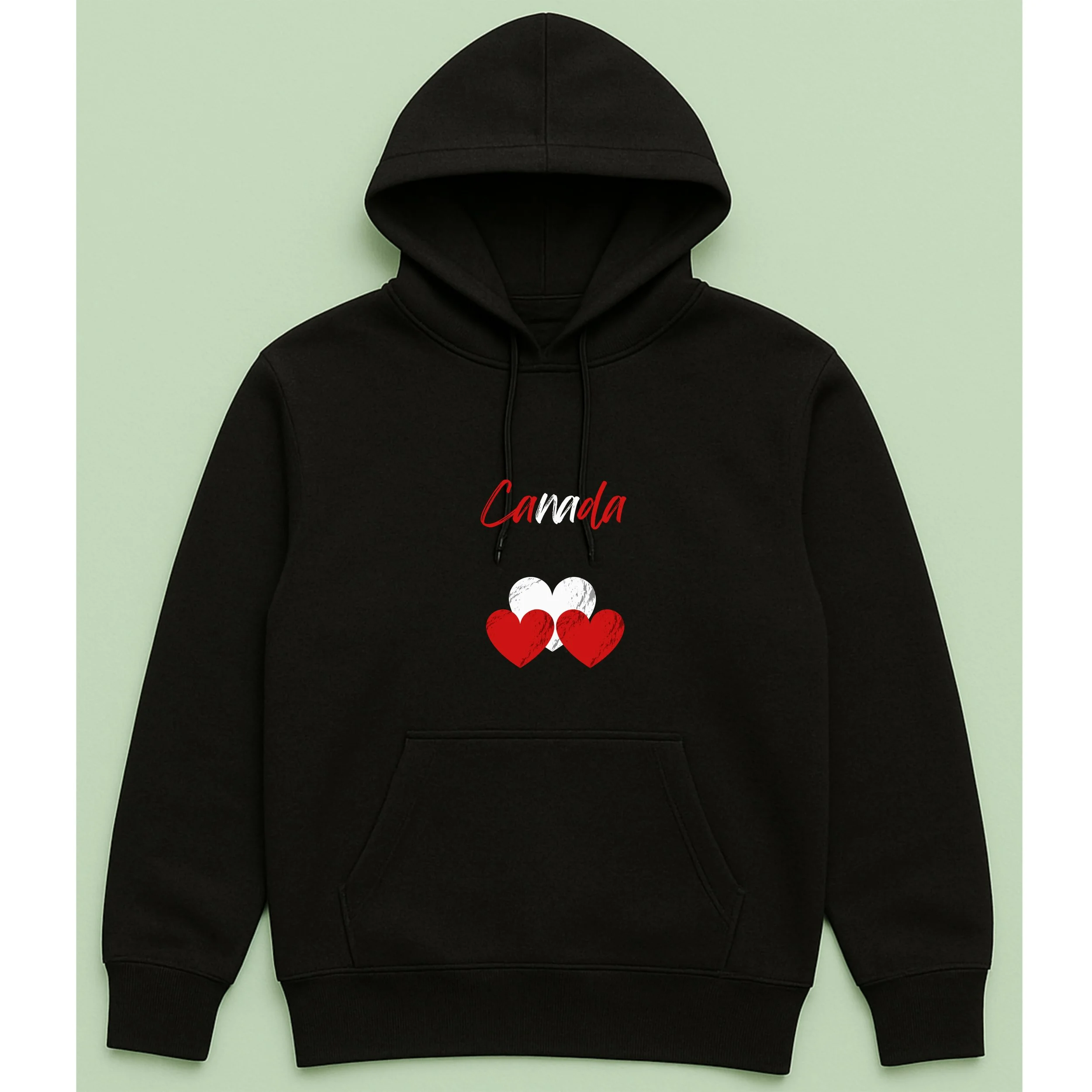 Canada Hearts Hoodie – Red White Heart Pullover – Canadian Pride Hoodie – Cute Canada Day Gift