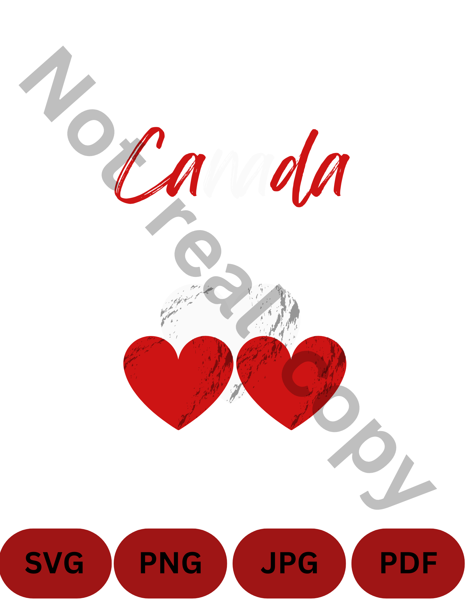 Canada Hearts SVG, PNG, JPG, PDF – Red White Heart Digital Download – Patriotic Clipart – Canada Cricut Cut File