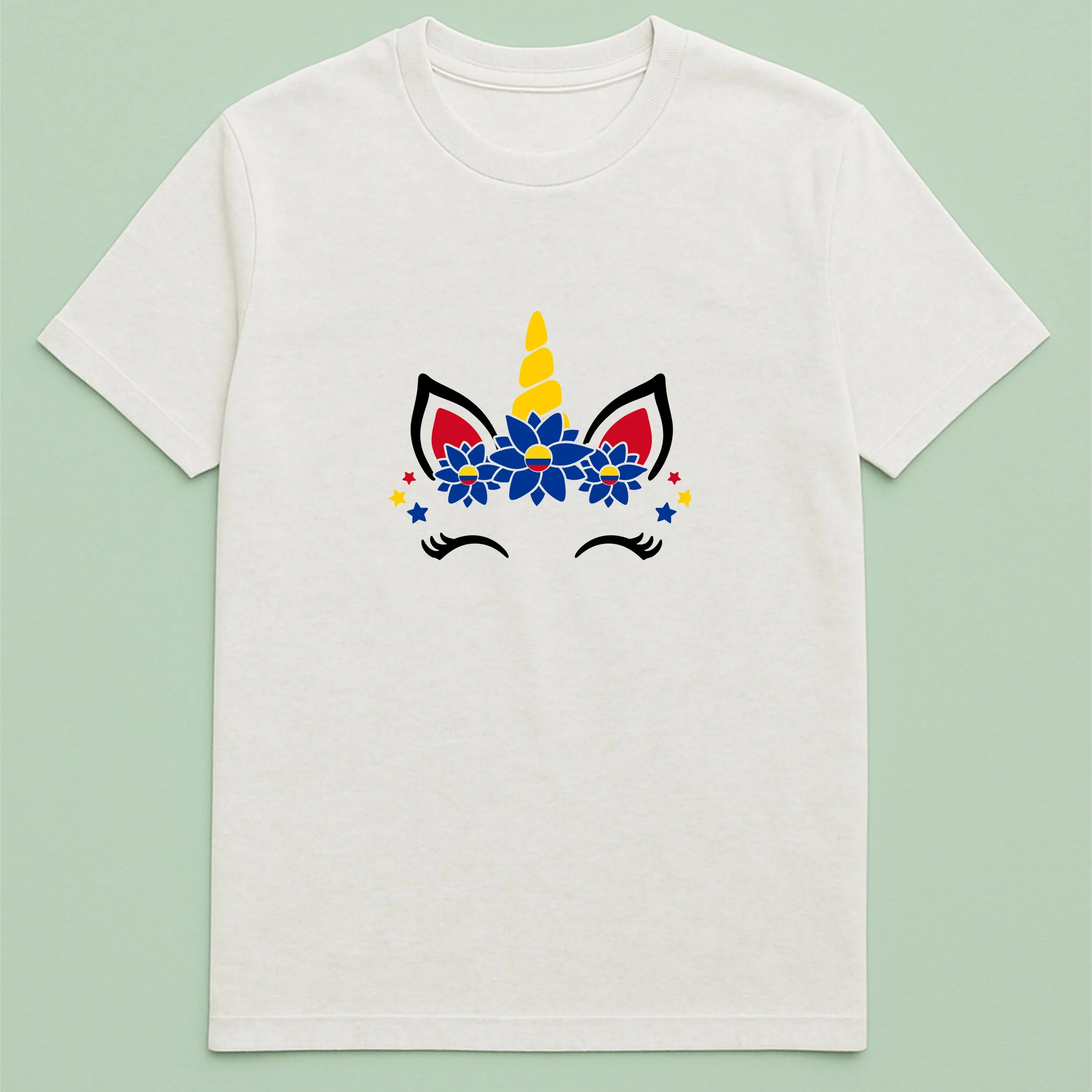Colombia Unicorn T-Shirt – Magical Colombian Unicorn Shirt – Yellow Blue Red Tee – Cute Colombia Pride Gift