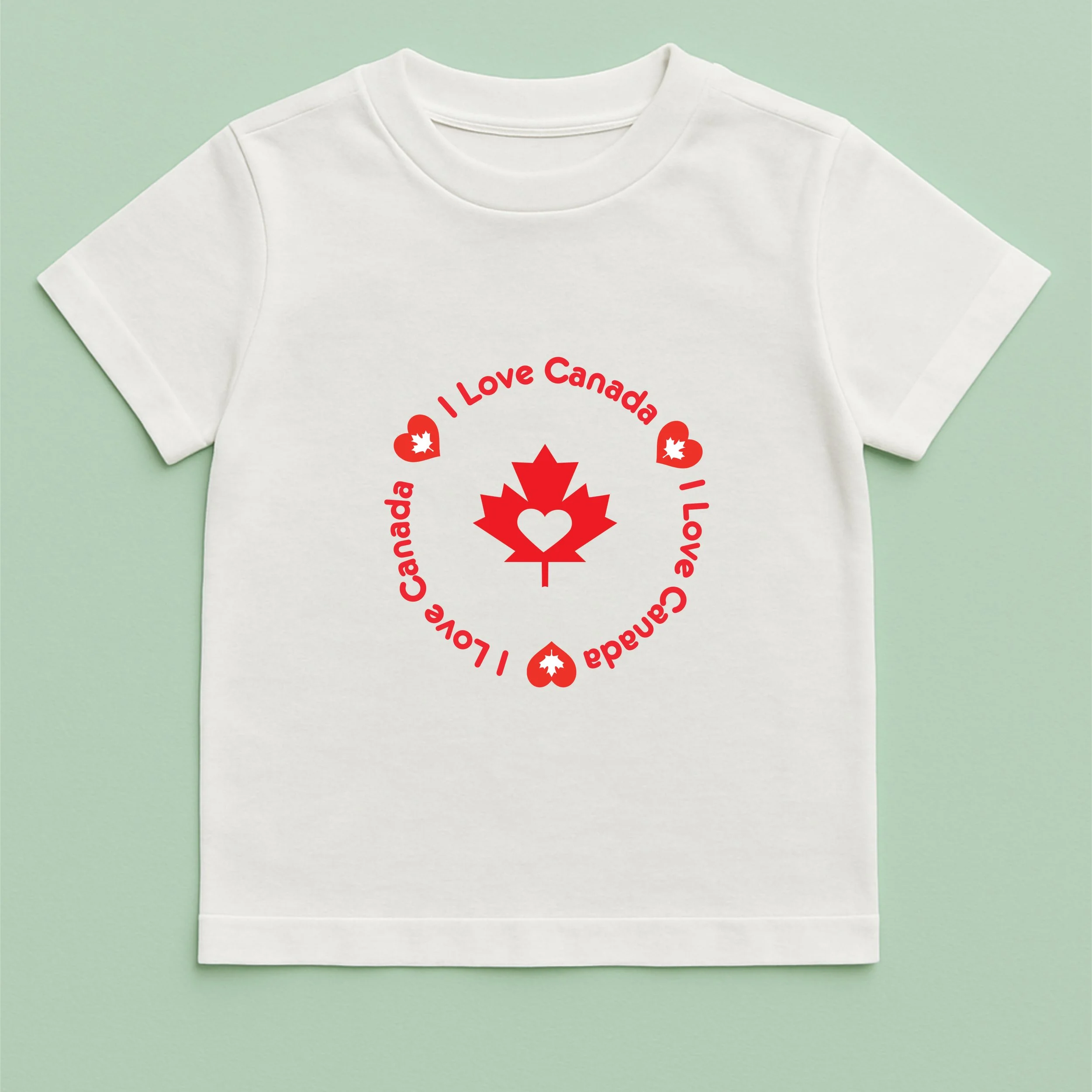 Kids I Love Canada T-Shirt – Youth Maple Leaf Heart Shirt – Red Canada Kids Tee – Patriotic Youth Gift