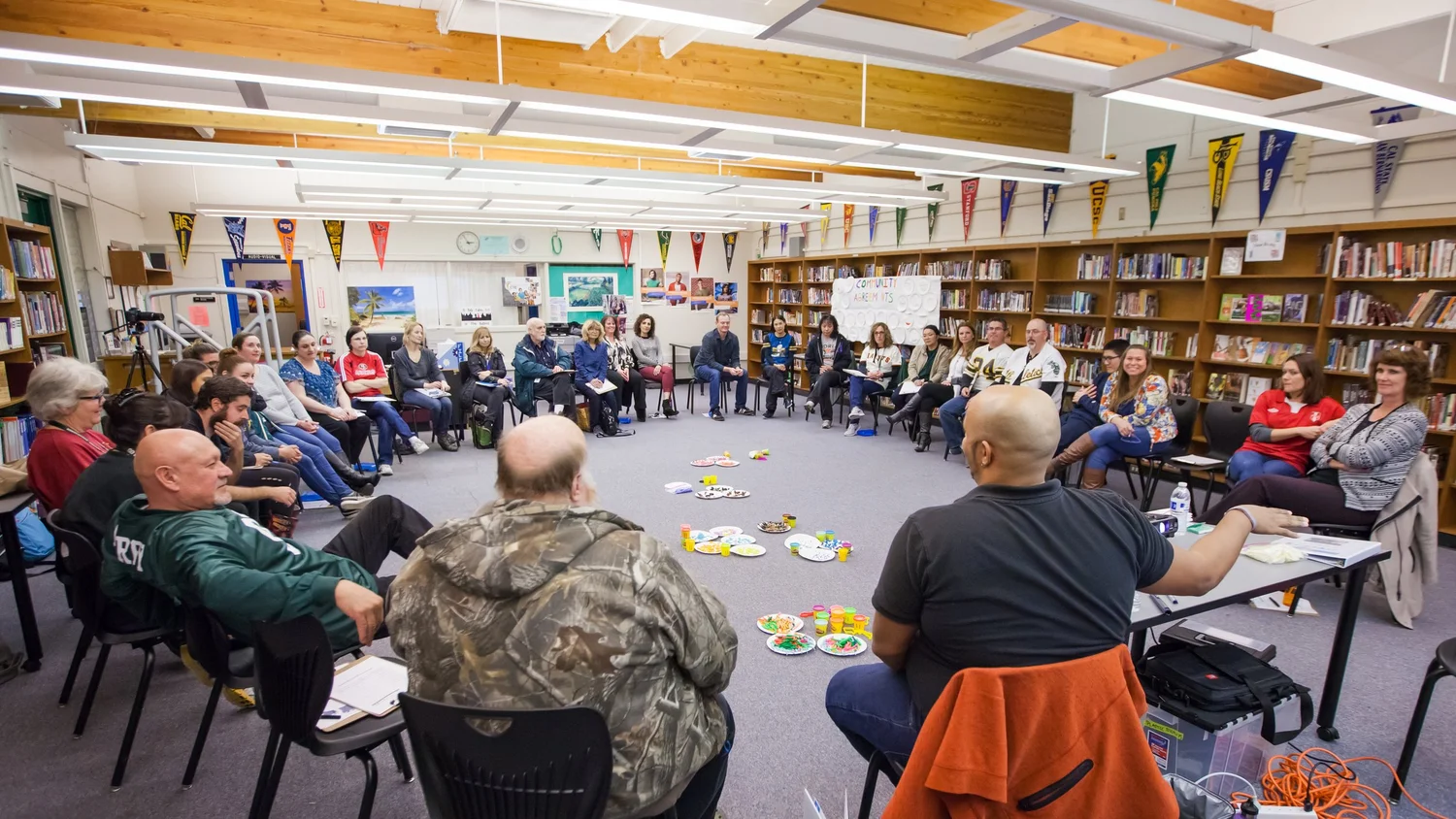 A restorative justice circle in a workplace setting