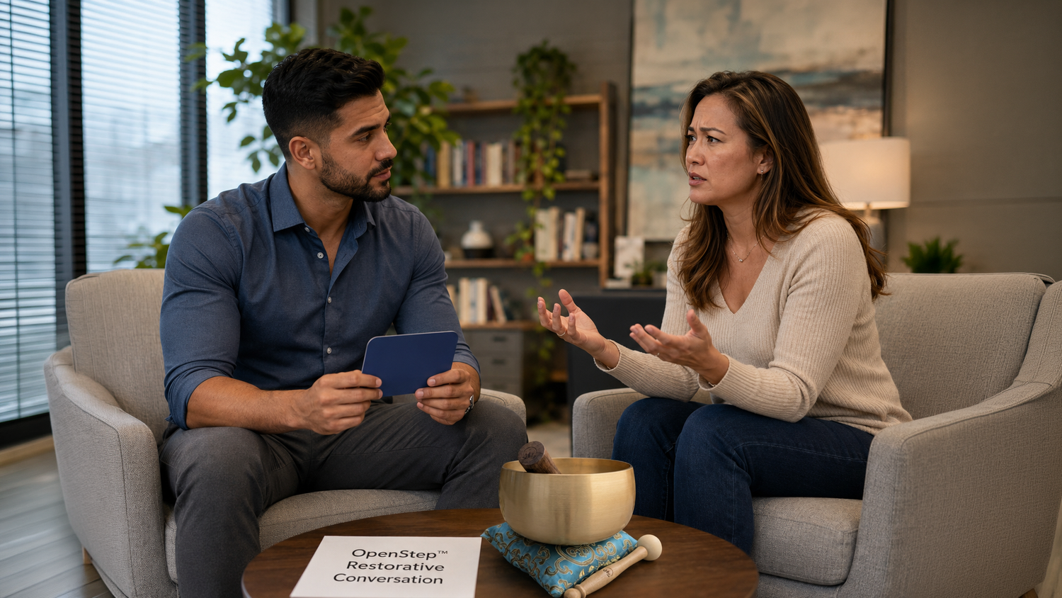 OpenStep Restorative Conversations one-on-one de-escalation practice