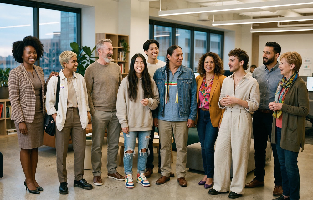 A diverse group of colleagues representing gender inclusion in the workplace