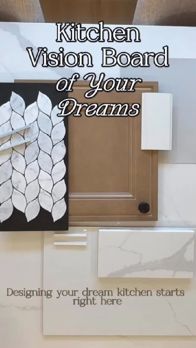 ✨ Let’s create a dream kitchen—one sample at a time.
This is how we build a vision from scratch: cabinet color, hardware, tile, counters, paint, and more. The goal? A kitchen that feels curated, timeless, and so you.
Pin-worthy? Yes.
Re