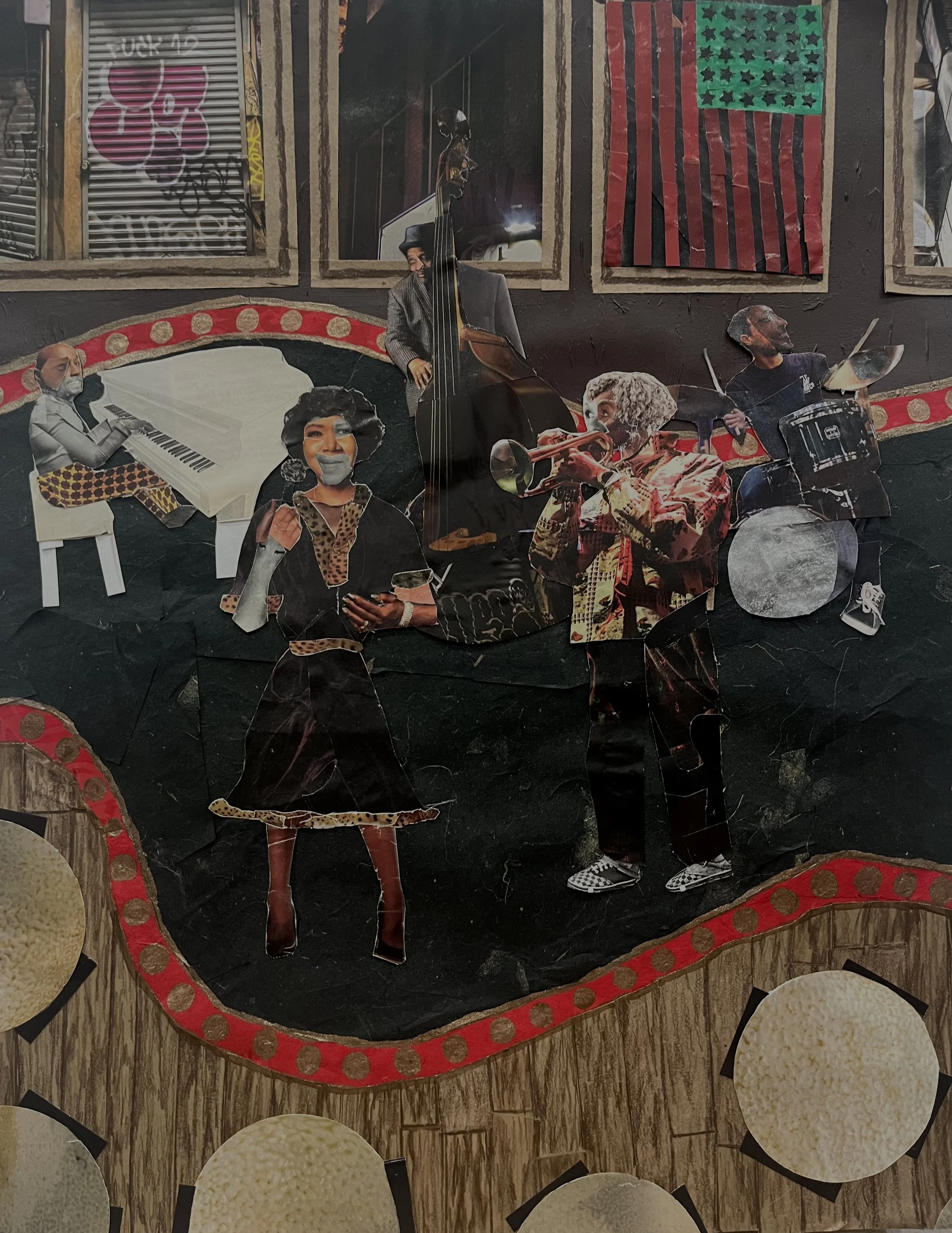 You Must Pay The Band |
found paper, acrylic paint, and colored pencil |
16x20 inches |
2025