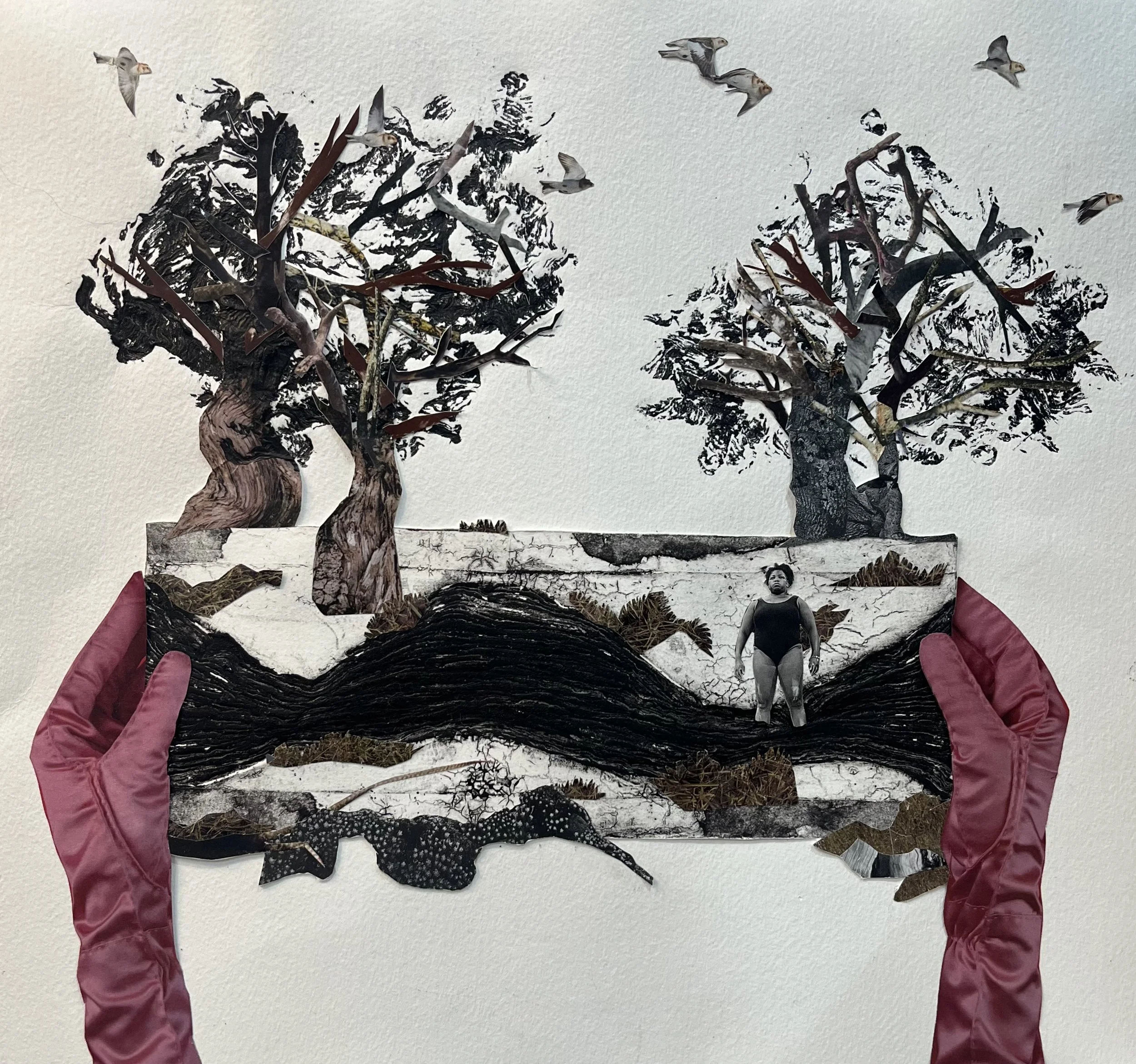 Wade for Mama Jo |
Collagraph and Collage |
13.5x16 inches |
2026