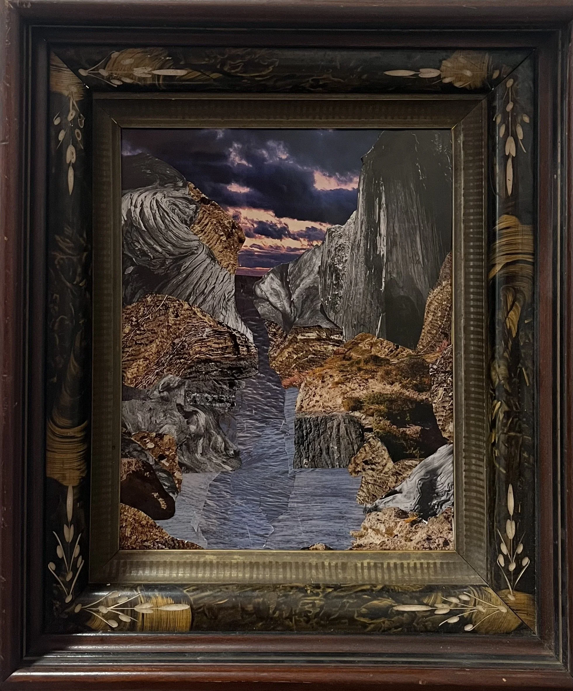 A Valley For Vahn and Inez |
12x14 inches |
Collage in vintage frame |
2025 
