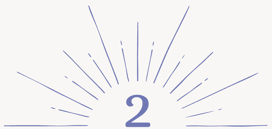Number 2 with radiating lines in a minimalist design