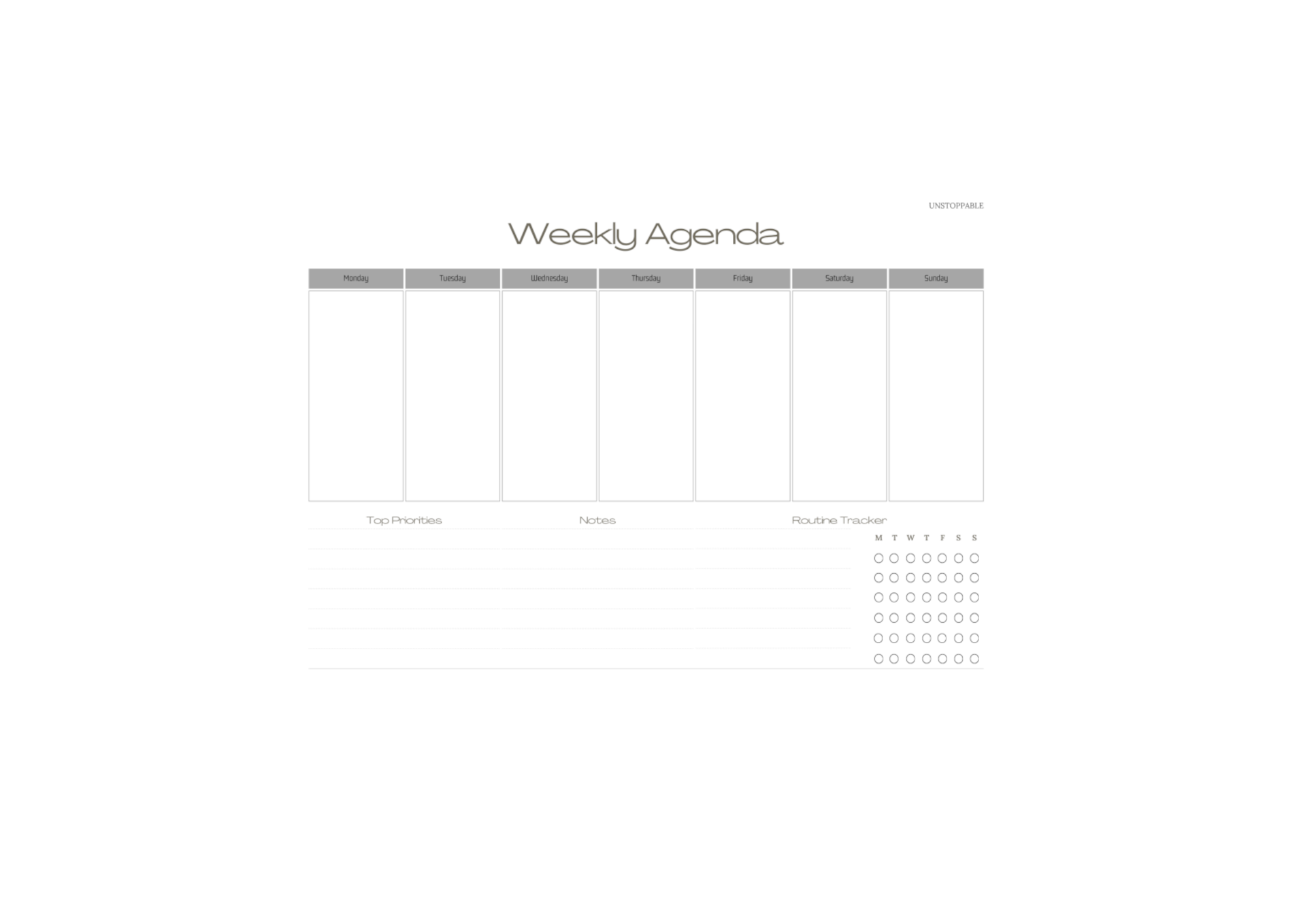 Weekly Agenda Planner Pad