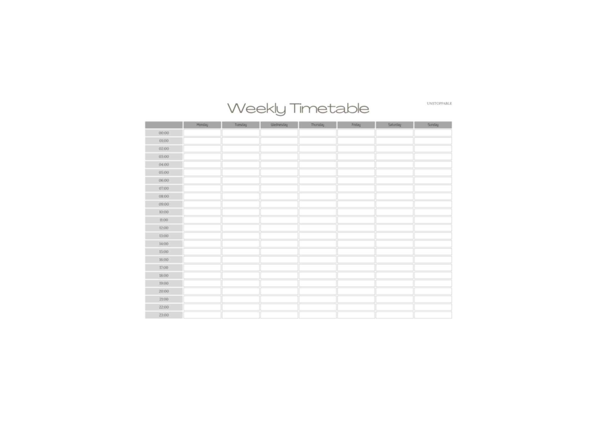 Weekly Timetable Planner Pad