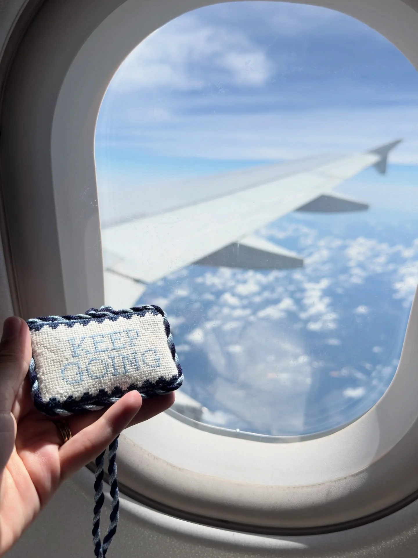 π Keep Going π
This stitched bag tag came with me to Raleigh, NC for a girls trip that helped me reset, recharge, and reconnect. Sometimes a change of scenery—and a gentle reminder—are all you need.
At Pointed Positivity, we believe in