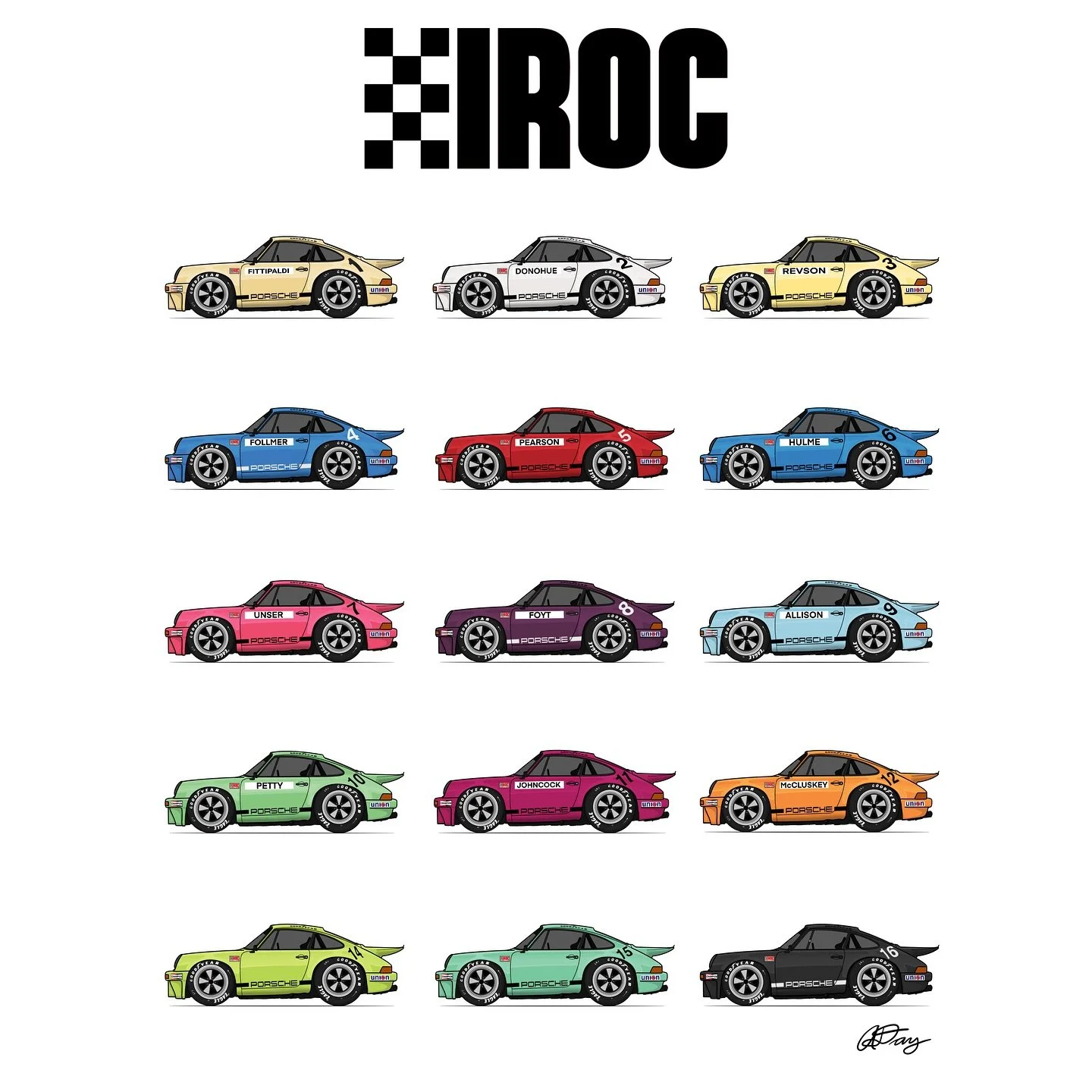 IROC Porsche Poster

The latest project I&rsquo;ve been working on. I&rsquo;ll have the IROC poster available soon on my website as well as prints for each of the individual cars. I&rsquo;ll be making another post once they&rsquo;re available on my w