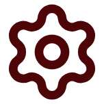 Icon of a gear or cogwheel