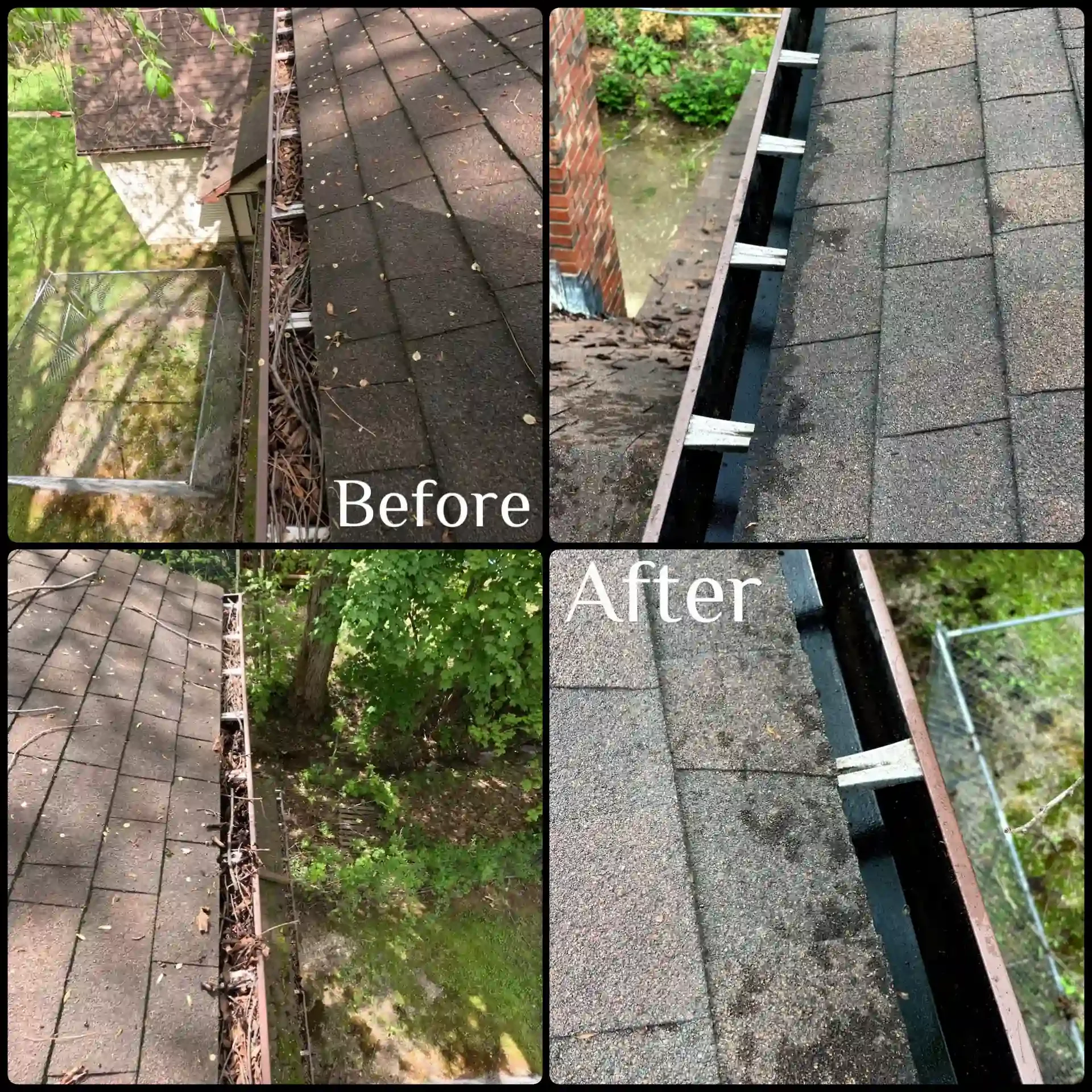professional gutter cleaning removing leaves and buildup in Northampton MA