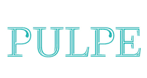 Le mot 'PULPE' écrit en lettres bleues sur fond blanc.