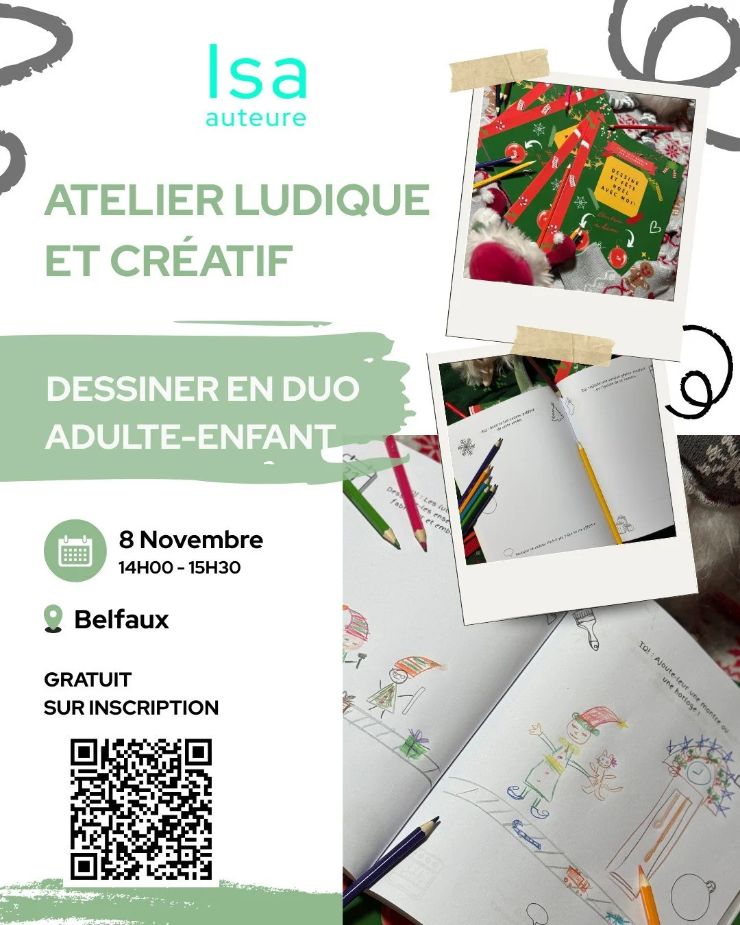 Save the date 🖍️📅 : samedi 8 novembre, retrouvez-nous &agrave; la biblioth&egrave;que de Belfaux pour un atelier cr&eacute;atif autour de notre collection jeunesse ✨
 
 #ateliercreatif #belfaux #livresjeunesse #activiteenfant #noelenfamille