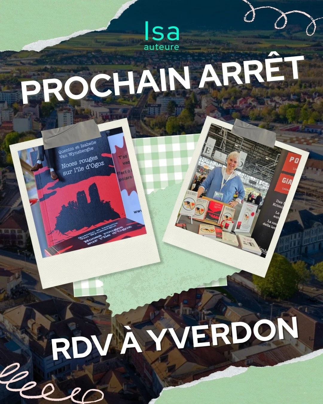 Prochain arr&ecirc;t &rarr; Yverdon ! 📍 Je serai pr&eacute;sente &agrave; Alterfictions le samedi 15 et le dimanche 16 novembre avec nos polars.
Venez discuter, d&eacute;couvrir et partager un moment litt&eacute;raire.
 
#alterfictions #salondulivre