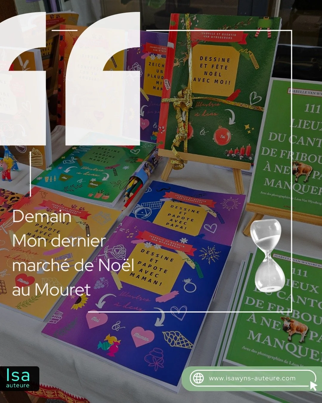 Demain, je vous retrouve au March&eacute; de No&euml;l du Mouret 🎄✨
Ce sera mon dernier march&eacute; de la saison l&agrave;-bas, alors venez me dire bonjour !

📚 Au programme : livres jeunesse, id&eacute;es cadeaux et belles d&eacute;couvertes &ag