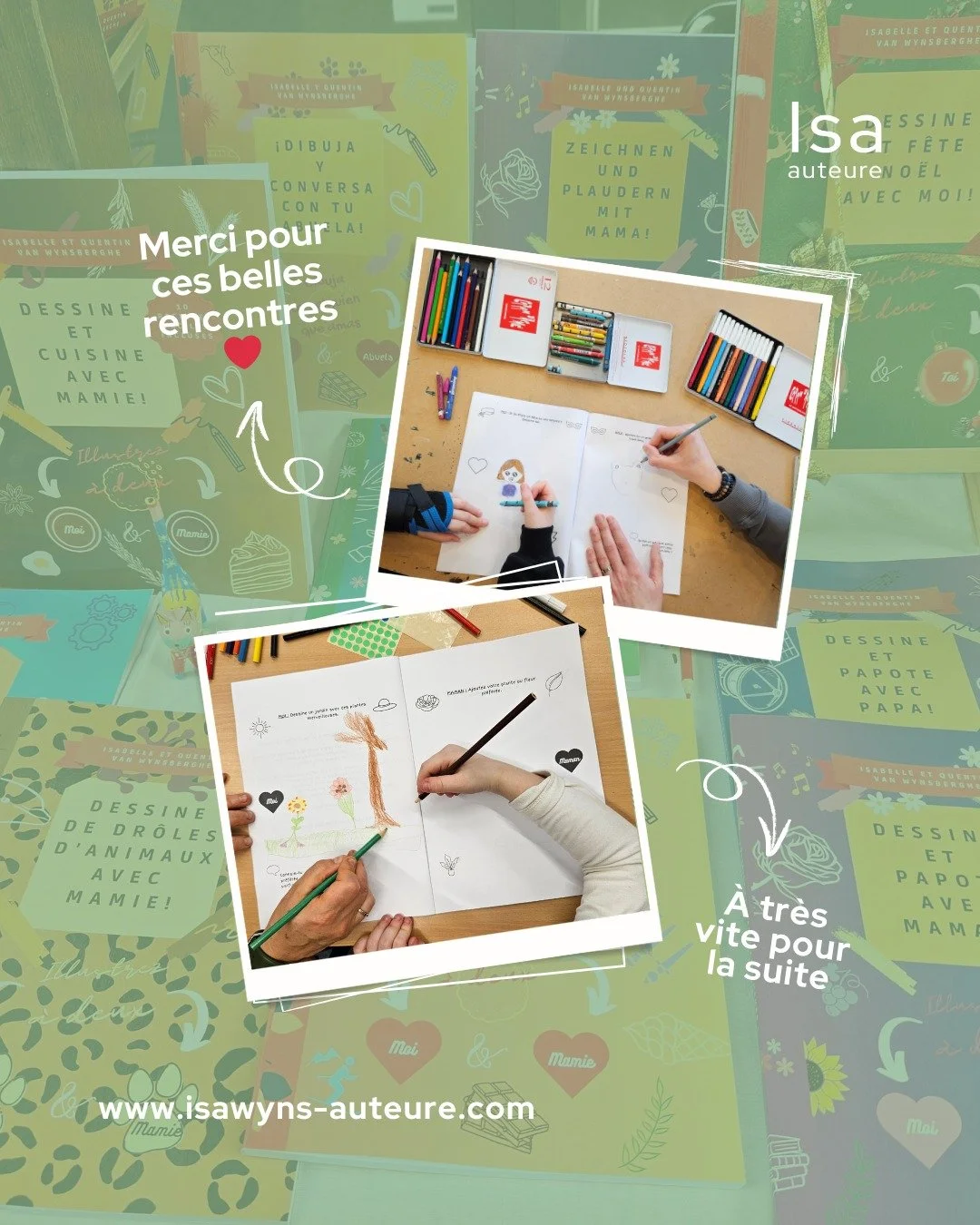 Apr&egrave;s deux mois d&rsquo;ateliers parent-enfant, de discussions et de cr&eacute;ativit&eacute;, un immense merci ❤️ 

Ces moments partag&eacute;s donnent tout leur sens &agrave; nos livres. 

&Agrave; tr&egrave;s vite pour la suite ! 

#isabell