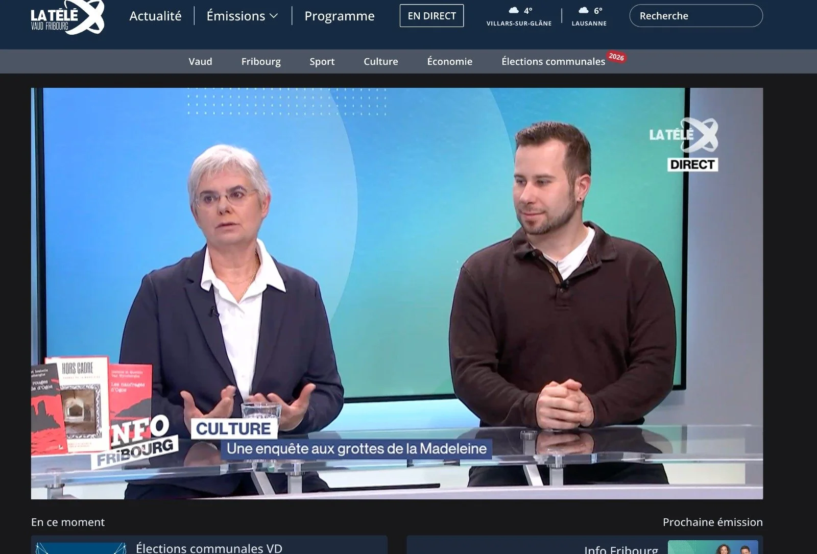 🎥✨ Nous &eacute;tions le 18.02 sur le plateau de Infos Fribourg &ndash; La T&eacute;l&eacute; Vaud-Fribourg pour parler de Hors cadre &ndash; Les Ombres de la Madeleine et de notre &eacute;criture &agrave; 4 mains !

Un moment intense (et un peu imp