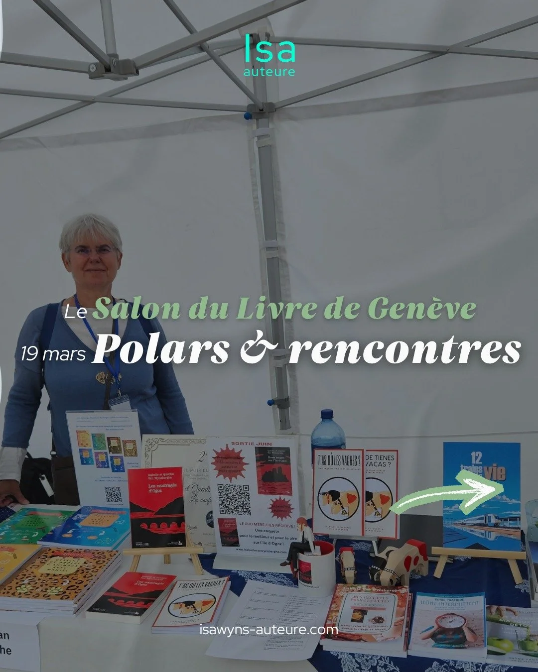 Je serai pr&eacute;sente au Salon du Livre de Gen&egrave;ve ce jeudi 19 mars pour les polars. 📚✨

De 9h30 &agrave; 15h00 sur le stand des &Eacute;ditions Montsalvens, puis de 15h30 &agrave; 19h30 sur le stand de Polar Suisse.
Tous mes polars seront 