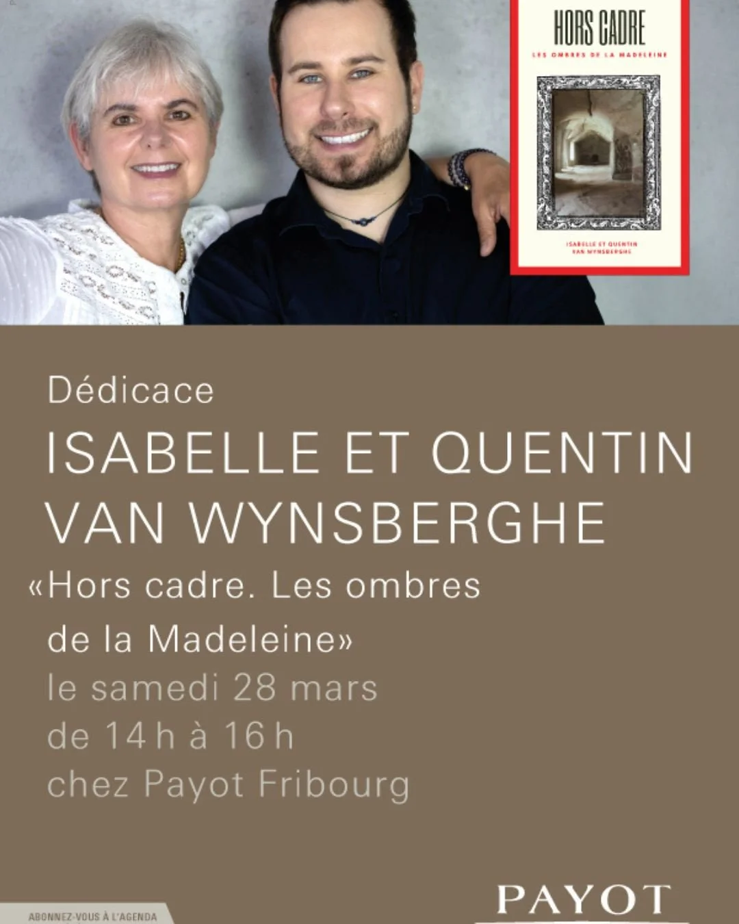 Rendez-vous samedi 28 mars &agrave; la librairie Payot Fribourg pour une s&eacute;ance de d&eacute;dicaces. 📚✨

De 14h00 &agrave; 16h00, Isabelle &amp; Quentin seront pr&eacute;sents ensemble pour &eacute;changer autour de leurs polars et signer vos