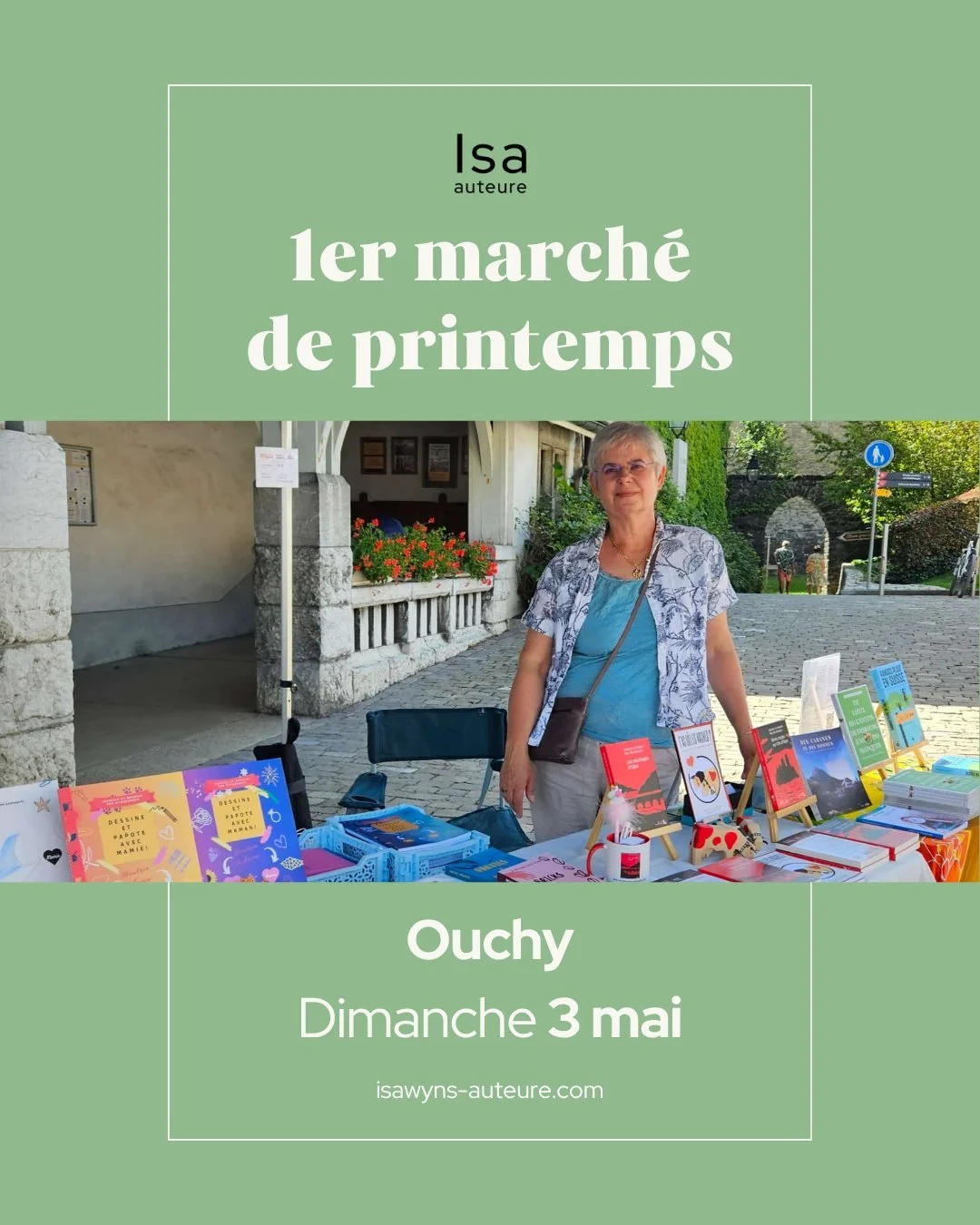 Le printemps arrive&hellip; et avec lui le premier march&eacute; de la saison. 🌸📚

Je serai pr&eacute;sente ce dimanche 3 mai &agrave; Ouchy pour une journ&eacute;e de rencontres autour de mes livres. Ce sera l&rsquo;occasion de d&eacute;couvrir ou