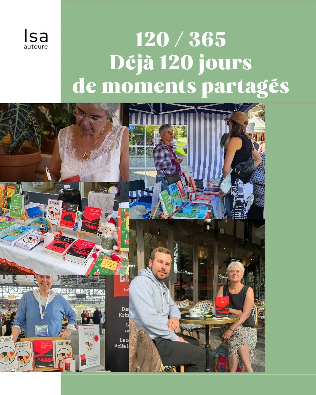 120 jours se sont d&eacute;j&agrave; &eacute;coul&eacute;s cette ann&eacute;e&hellip; et ils ont &eacute;t&eacute; remplis de rencontres, d&rsquo;&eacute;changes et de moments pr&eacute;cieux autour des livres. ✨📚

Entre les march&eacute;s, les d&ea