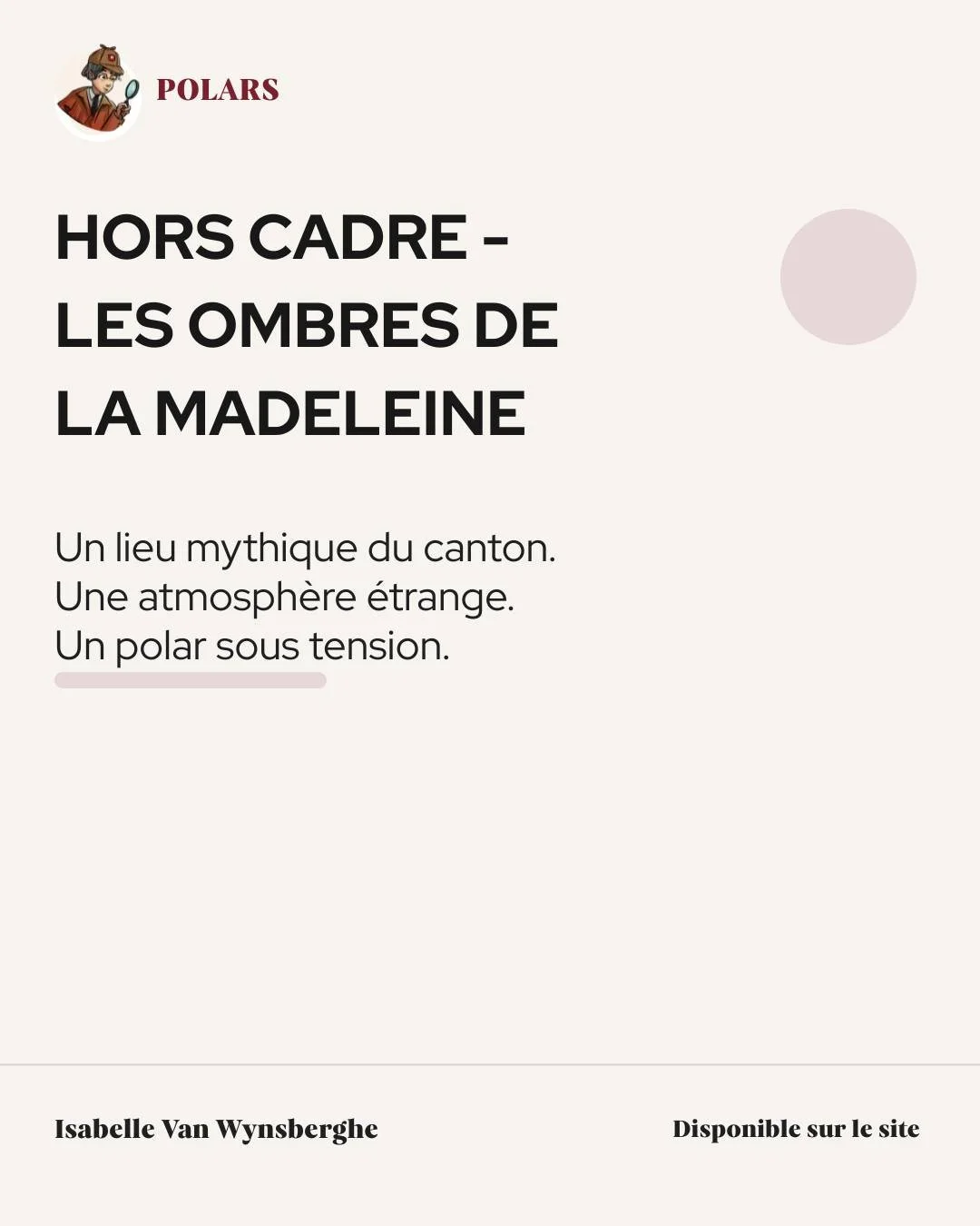 🕯️ Et si votre prochain polar se passait dans un lieu que vous connaissez vraiment (ou que vous pouvez visiter) ?

Avec Hors cadre &ndash; Les Ombres de la Madeleine, je vous emm&egrave;ne &agrave; l&rsquo;Ermitage de la Madeleine, lieu mythique et 