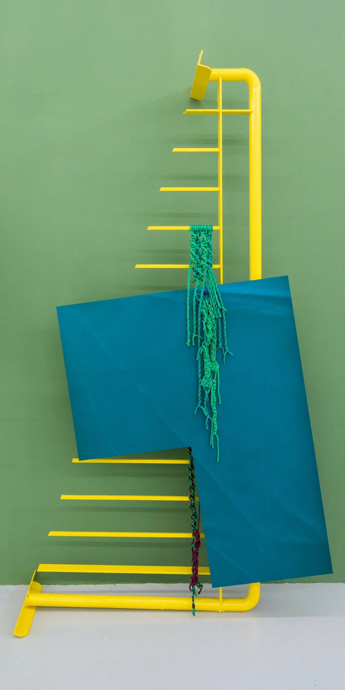 Jason Wee, Aromatics (Canvas) , 2021, galvanized steel, emulsion paint, paracord, c print on aluminum, dimensions variable. Image courtesy of the artist and Yavuz Gallery.