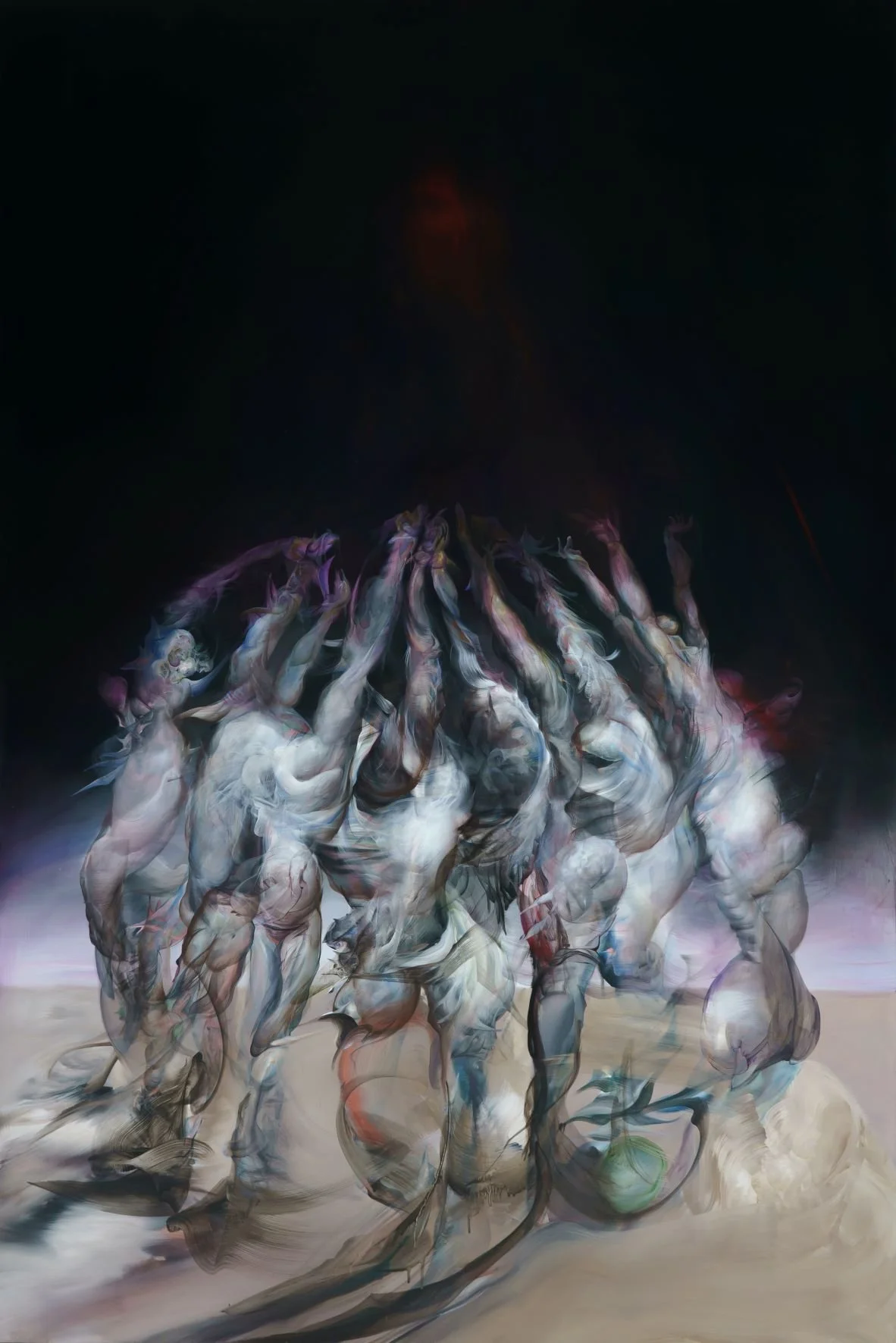 Ruben Pang, Have a Safe Trip Dear , 2021, oil, alkyd and synthetic varnish on aluminum composite panel, 180 x 120 x 5cm. Image courtesy of the artist and Yavuz Gallery.