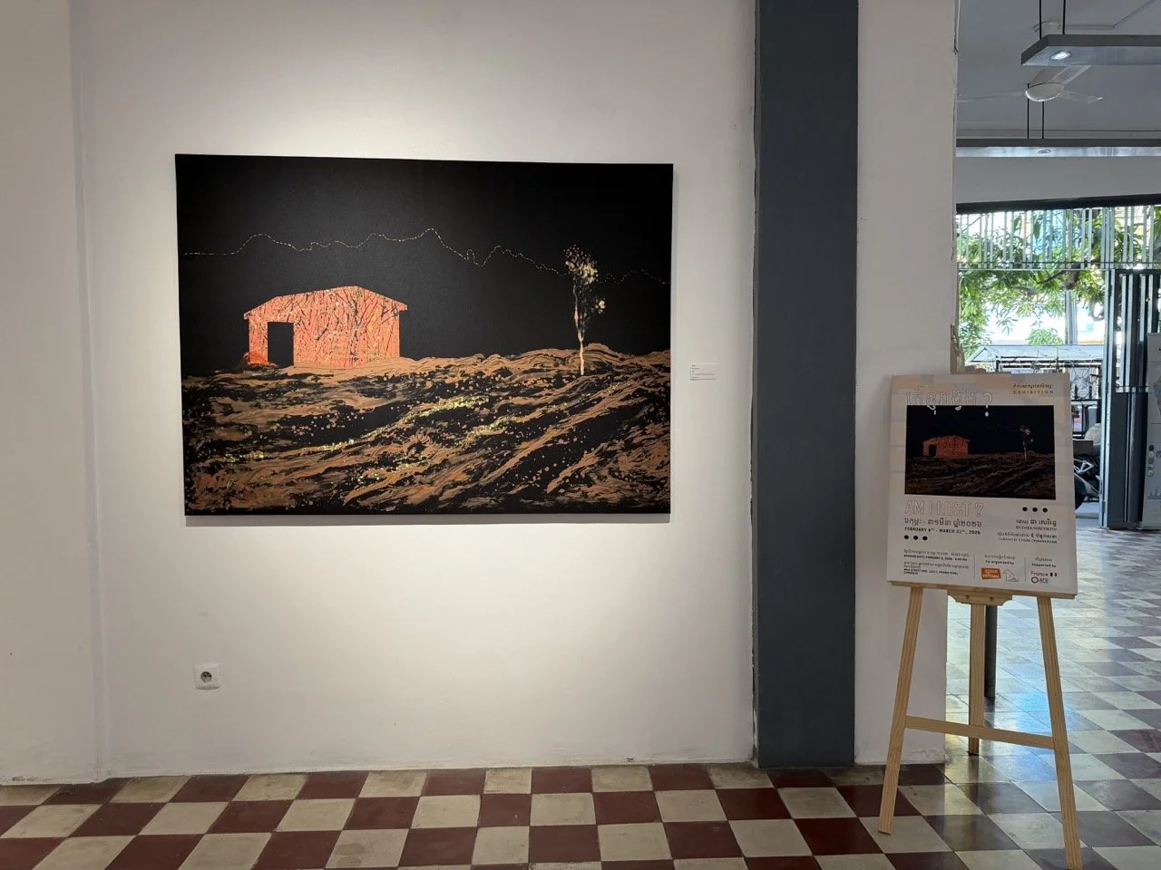 Installation view of Am I Lost? (2026) at the Bophana Center in Phnom Penh. Image courtesy of SNA Arts Management.