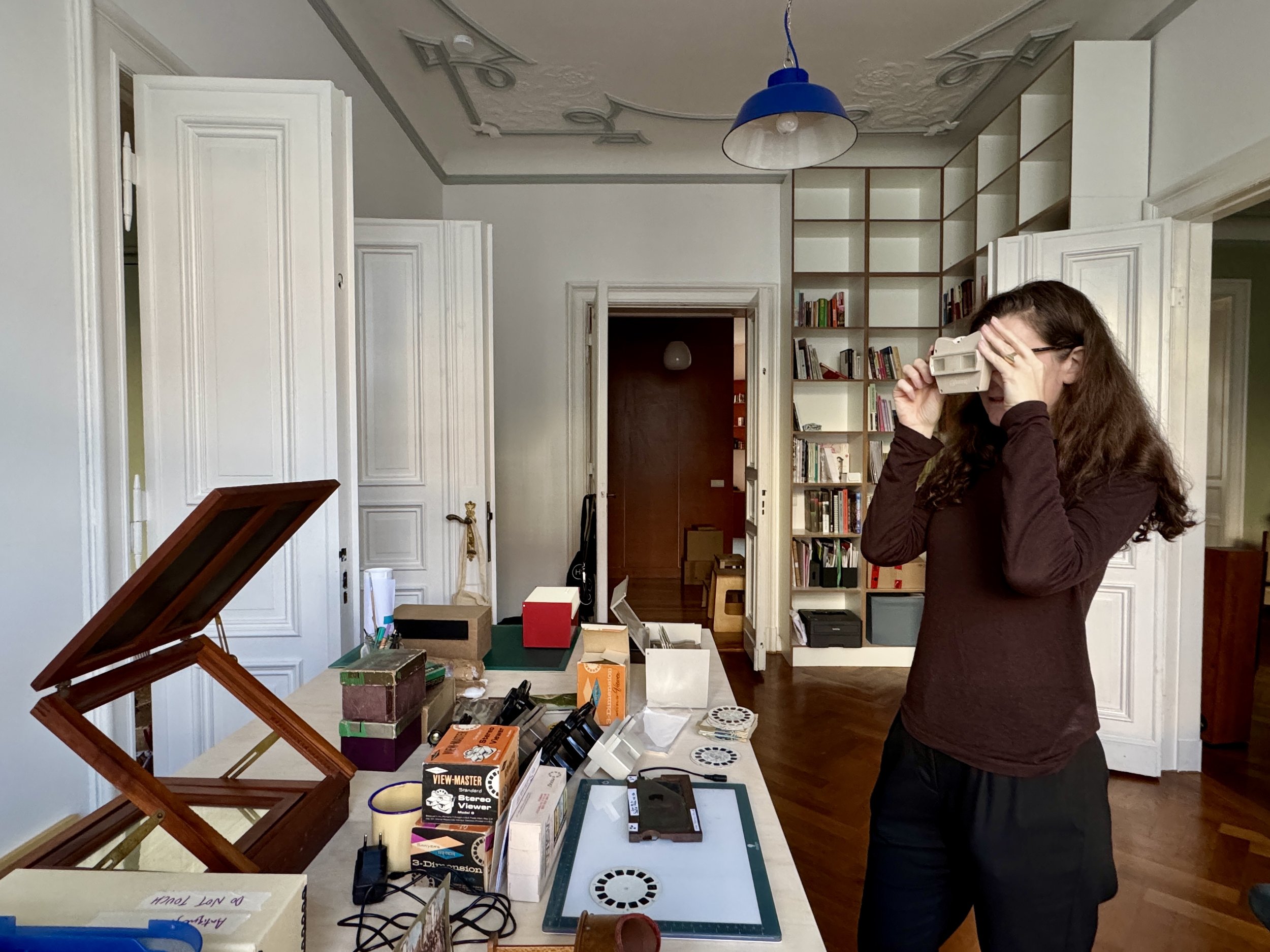 Studio visit by Lotte Laub, Zilberman Gallery Berlin director. Photo taken at Chi Yin’s studio in Berlin, in December 2025.
