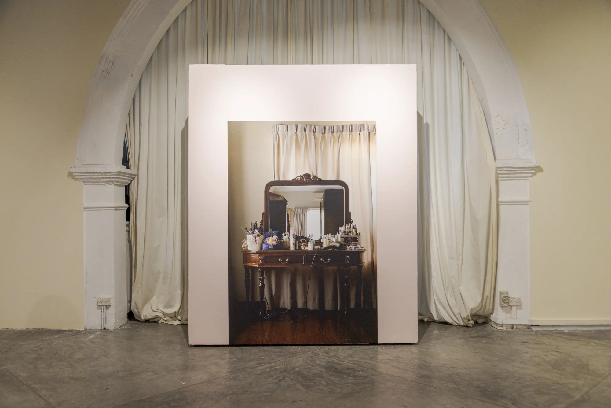 Ponita Keo, The hair between us, 2026, vinyl print 160cm x 240cm, Objectifs Centre for Photography in Film, Chapel Gallery. Image courtesy of the artist.