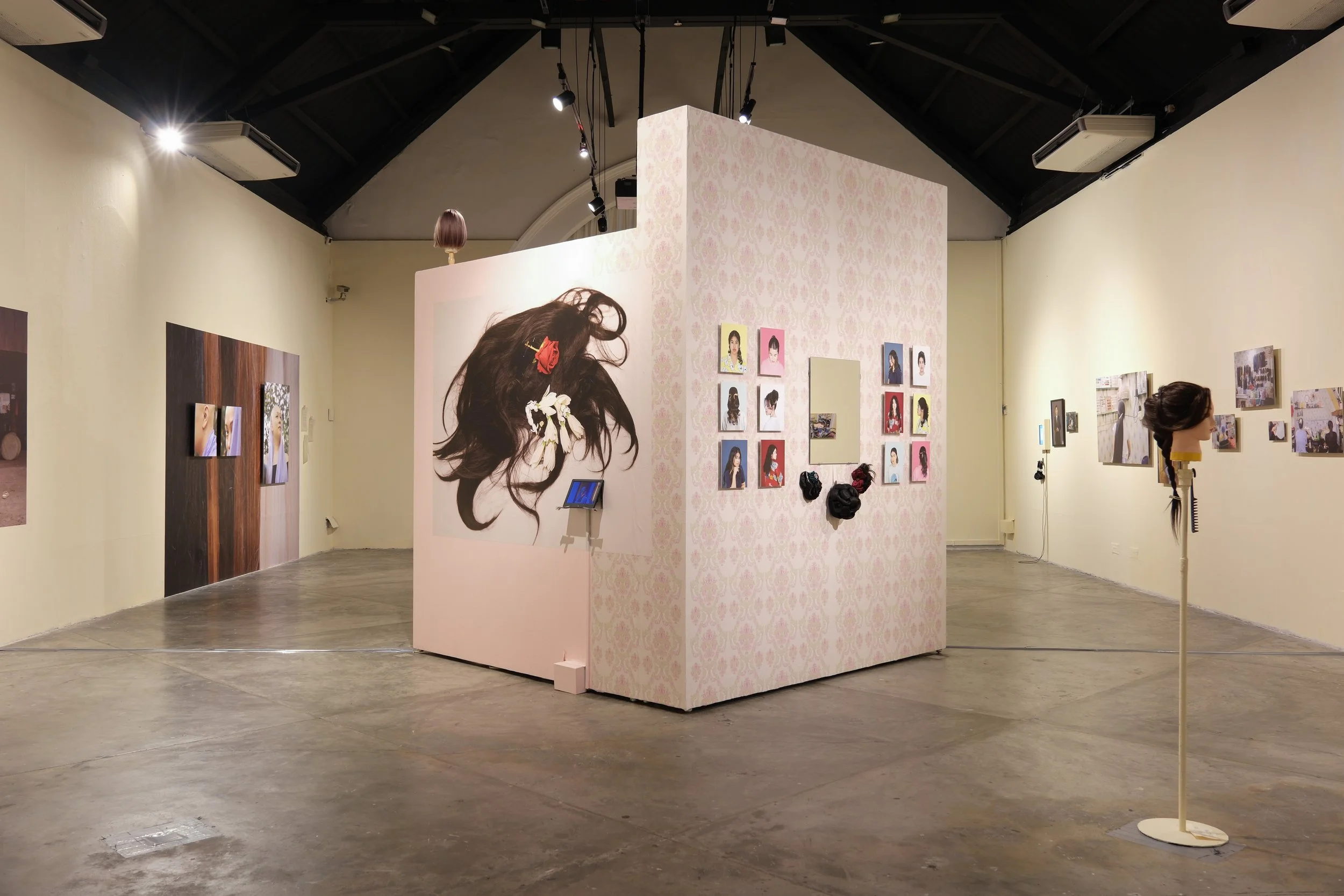 Ponita Keo, The hair between us, 2026, photography and installation, solo exhibition, Chapel Gallery, Objectifs Centre for Photography and Film, Singapore. Image courtesy of Objectifs Centre for Photography and Film.