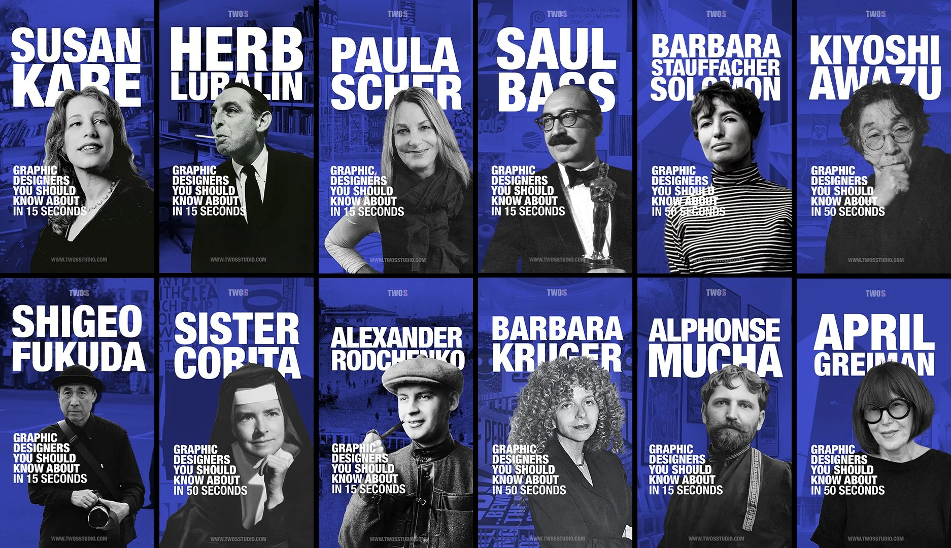“Graphic Designers You Should Know About” series by Twos Studio.