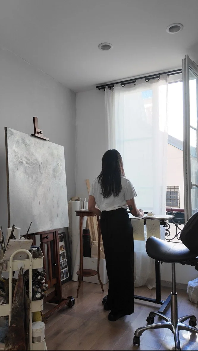 Miranda in the studio.