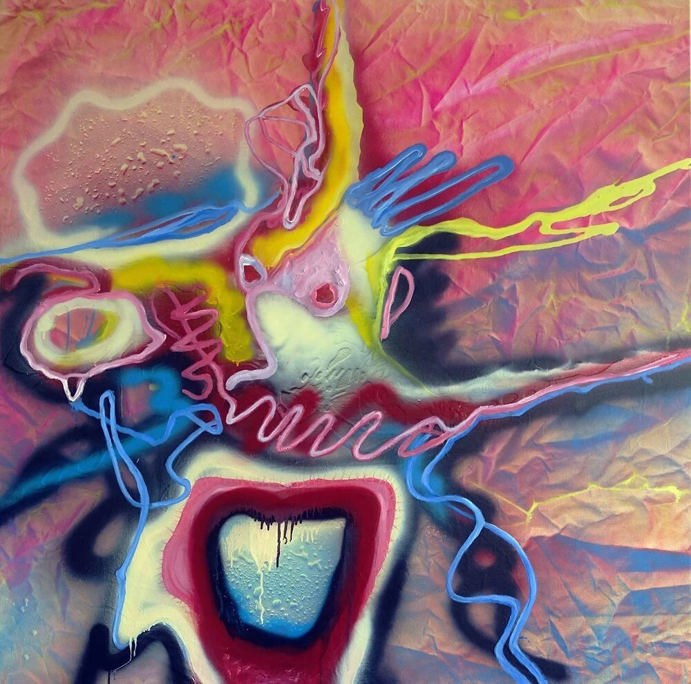 Faizal Yunus, Hypocrisy, 2019, oil enamel and lacquer on canvas, 135 x 135cm. Image courtesy of the artist.